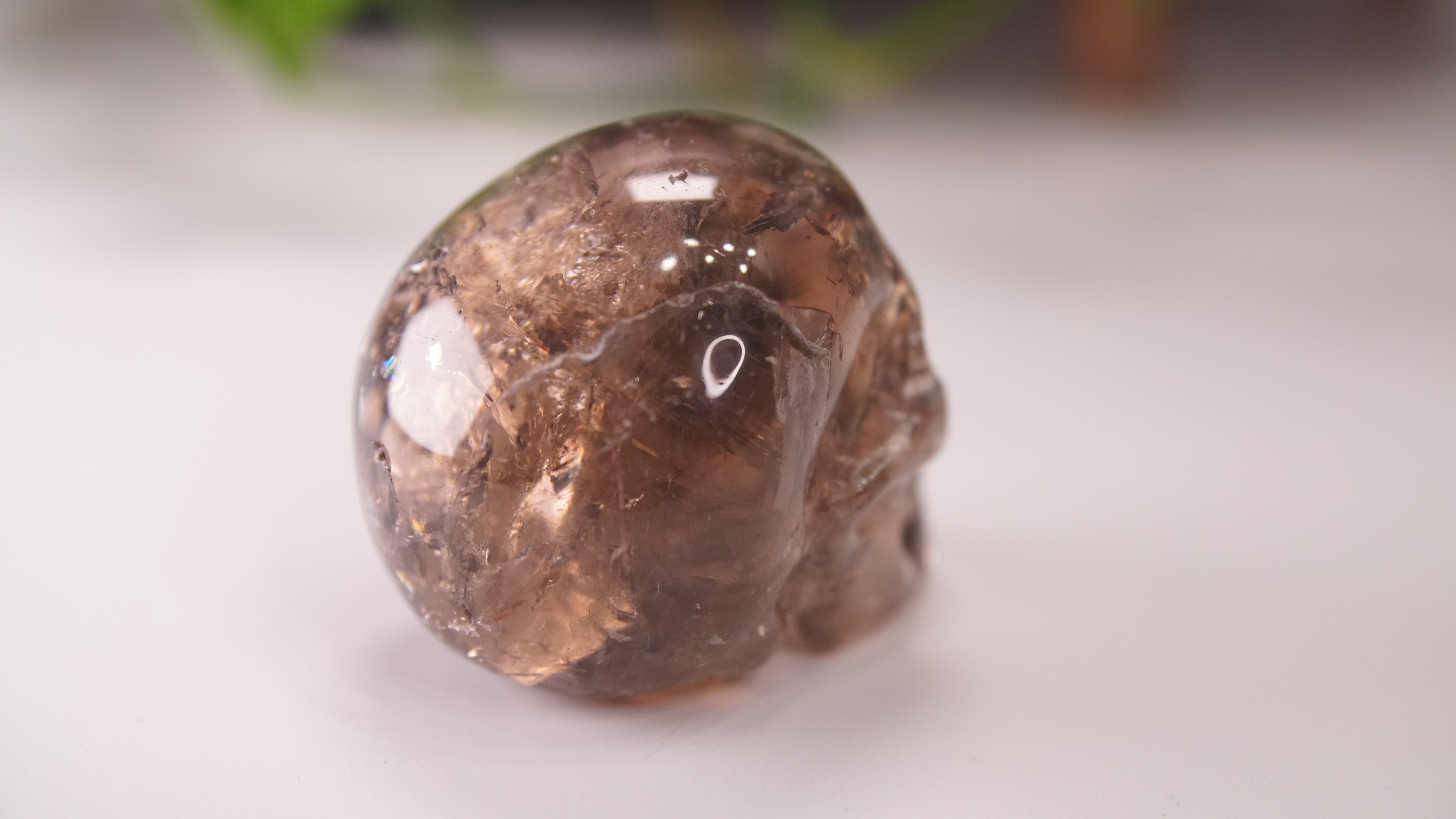 High Quality Smoky Quartz With Inclusions Crystal Carving