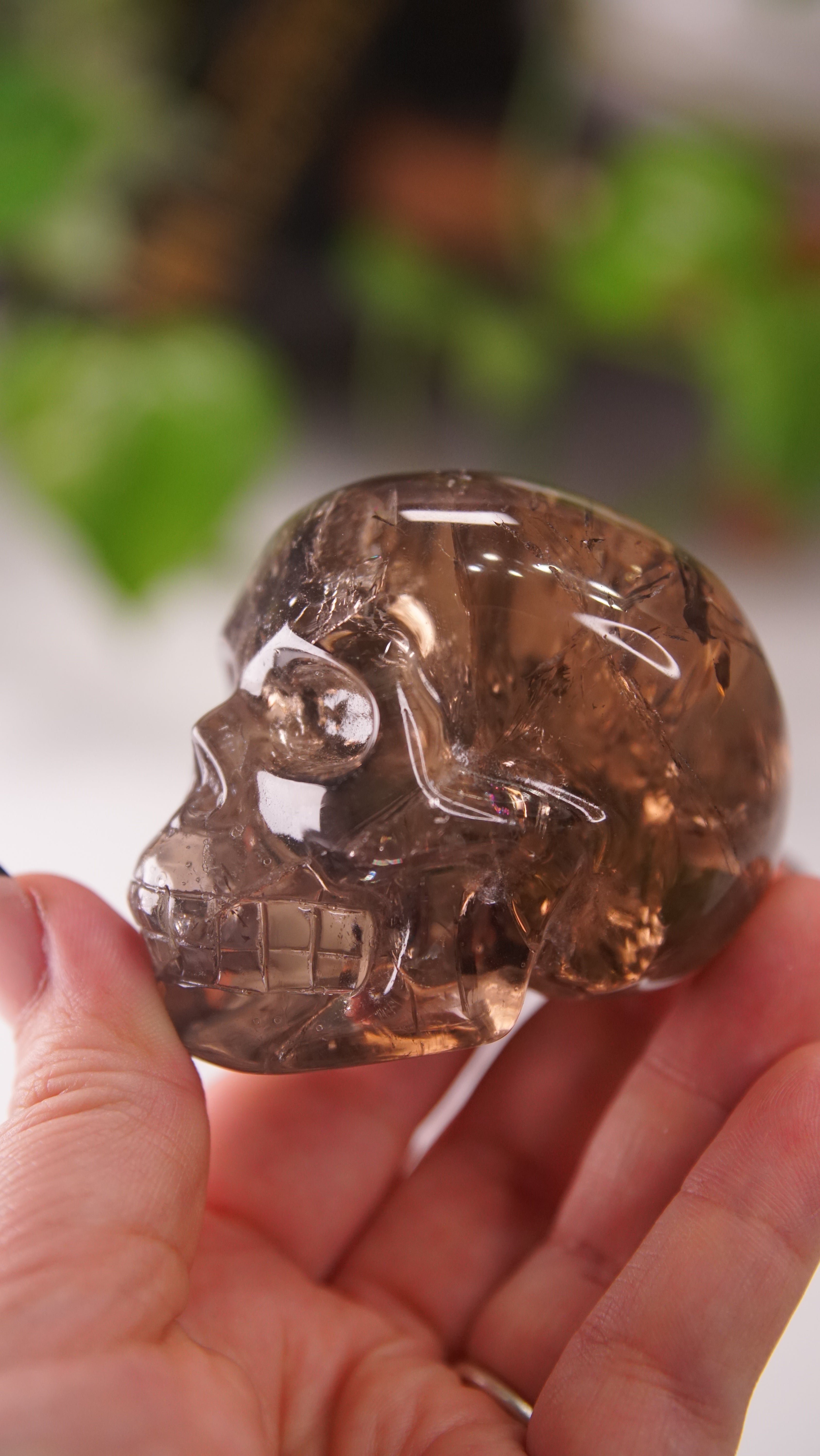 High Quality Smoky Quartz With Inclusions Crystal Carving