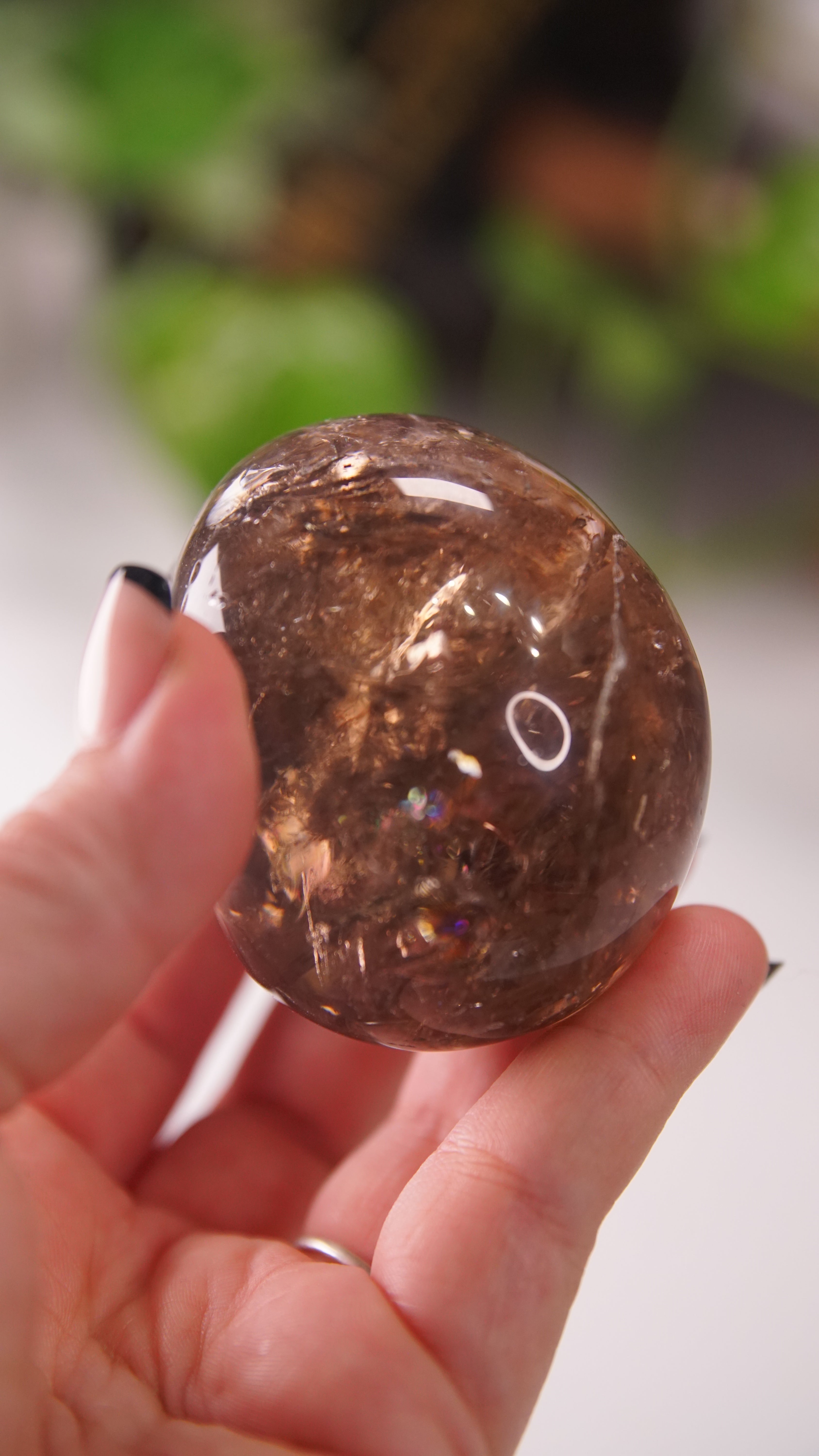 High Quality Smoky Quartz With Inclusions Crystal Carving
