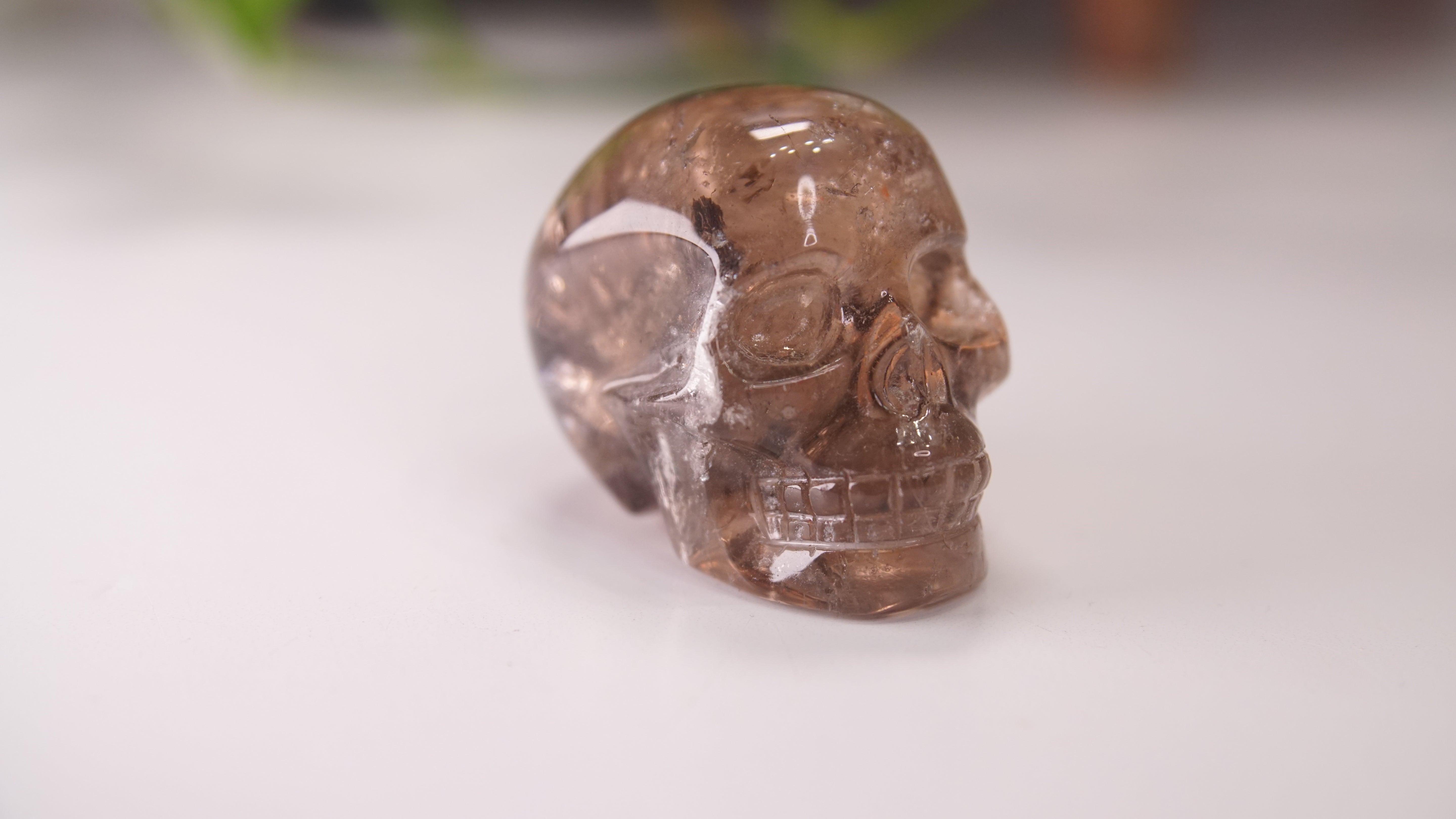 High Quality Smoky Quartz With Inclusions Crystal Carving
