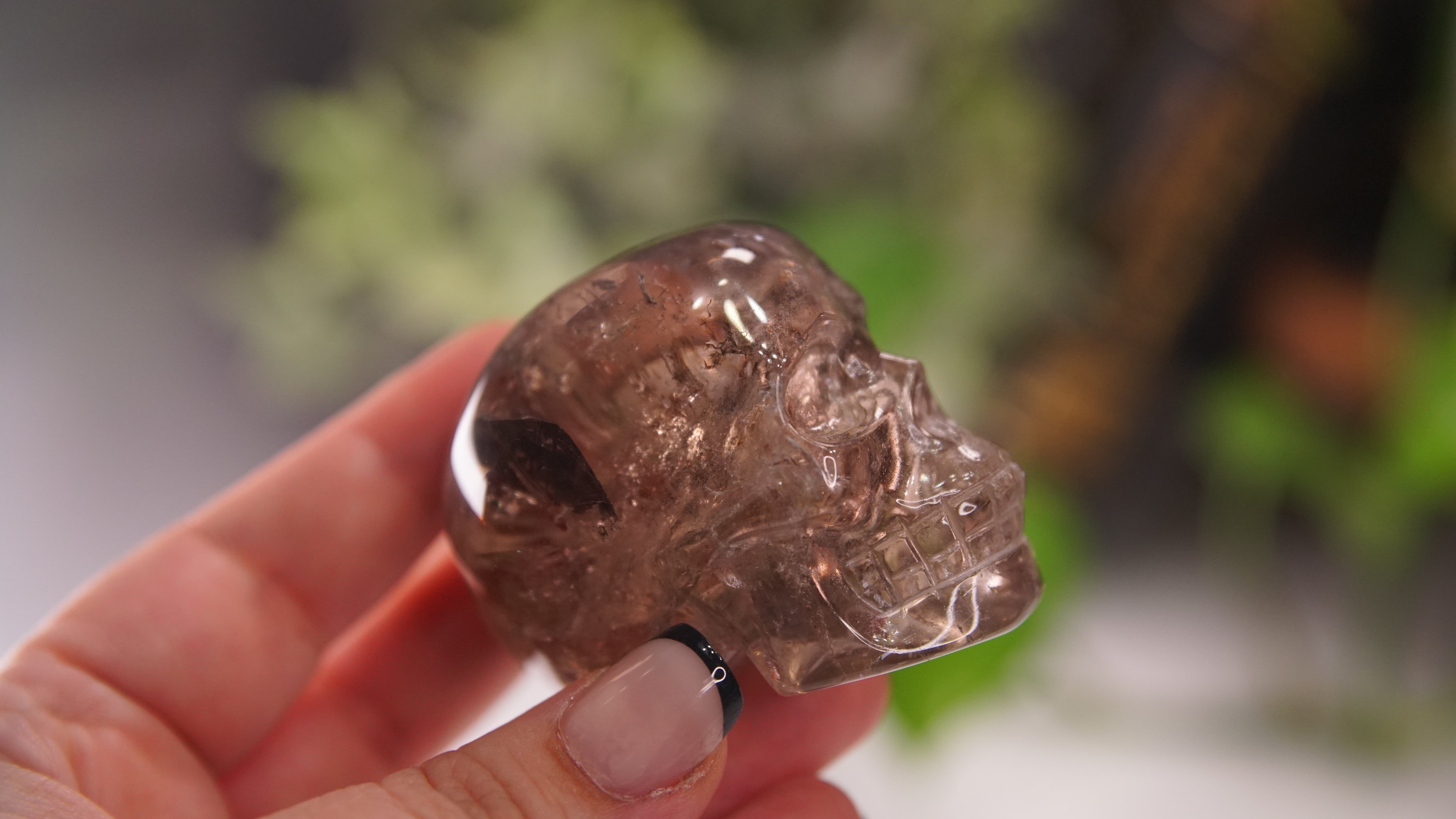 High Quality Smoky Quartz With Inclusions Crystal Carving