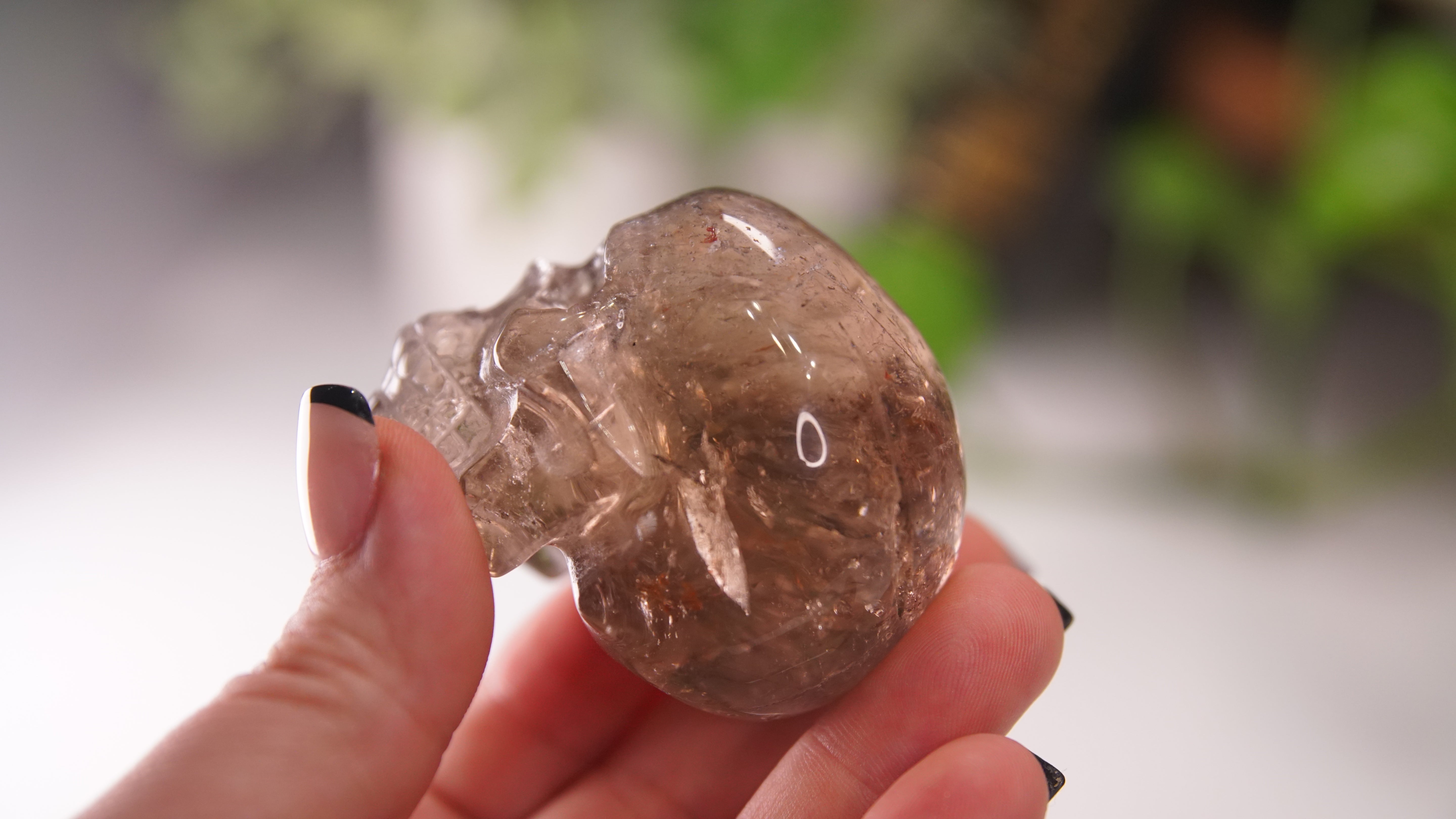 High Quality Smoky Quartz With Inclusions Crystal Carving