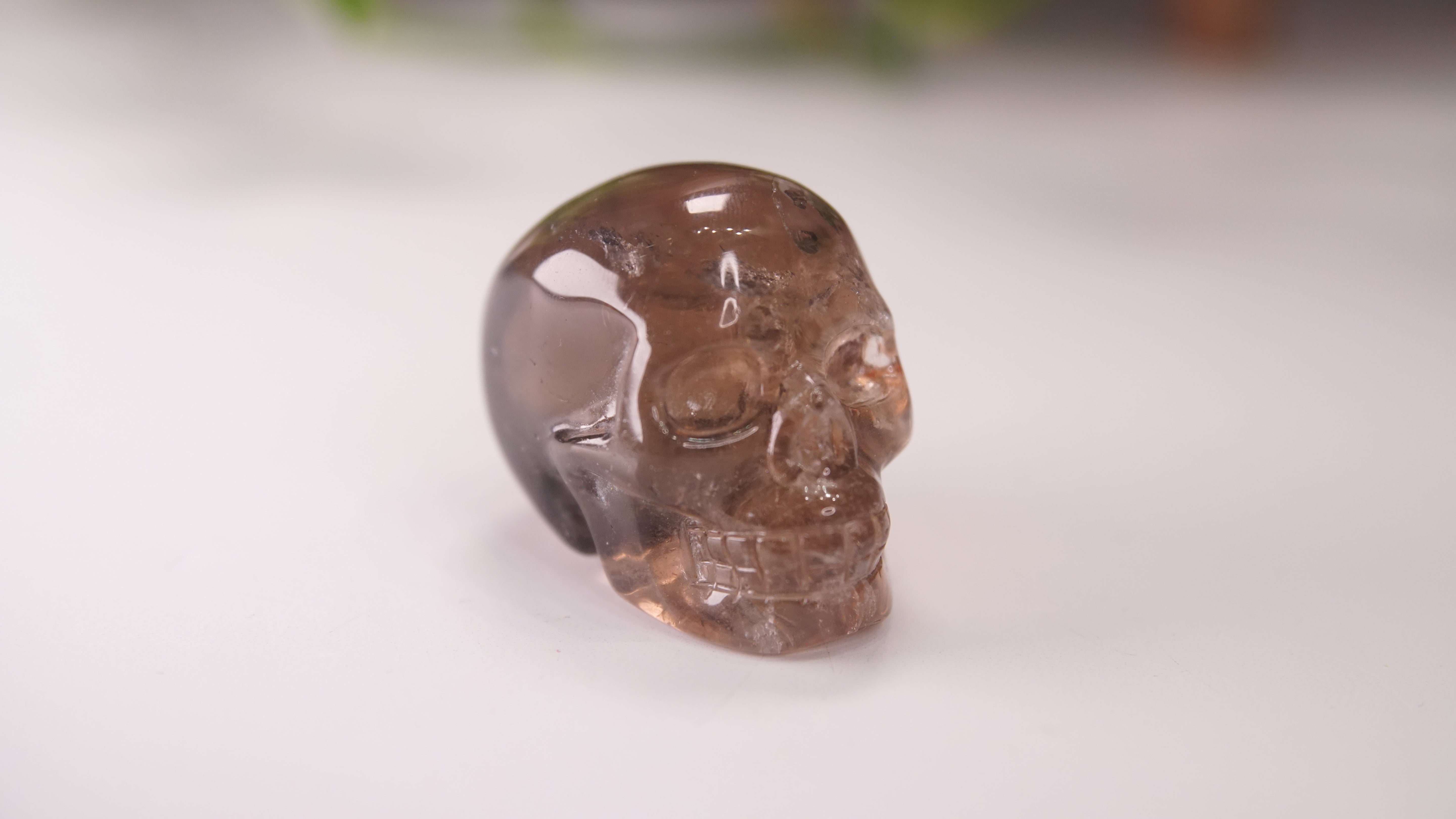 High Quality Smoky Quartz With Inclusions Crystal Carving