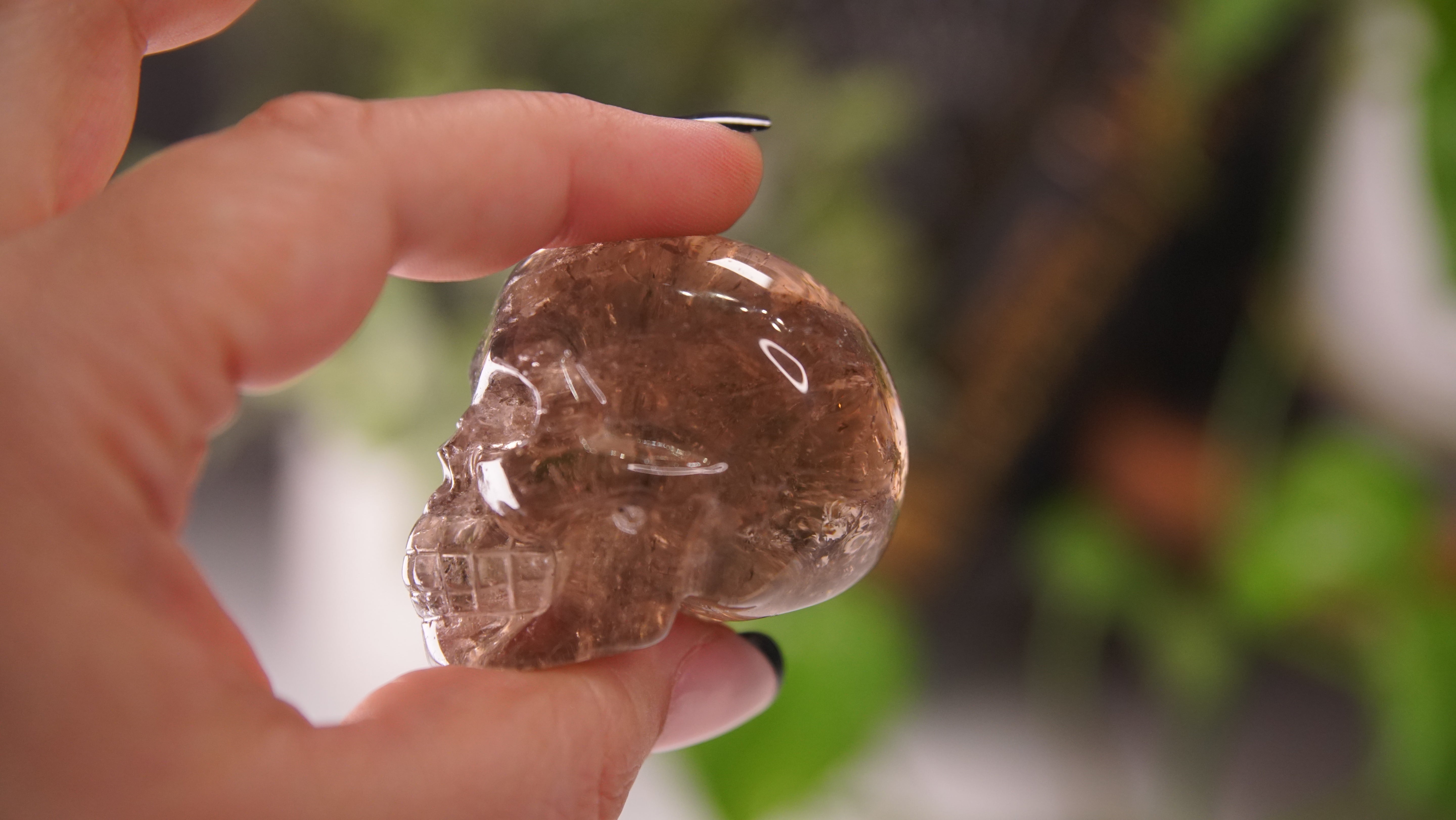 High Quality Smoky Quartz With Inclusions Crystal Carving
