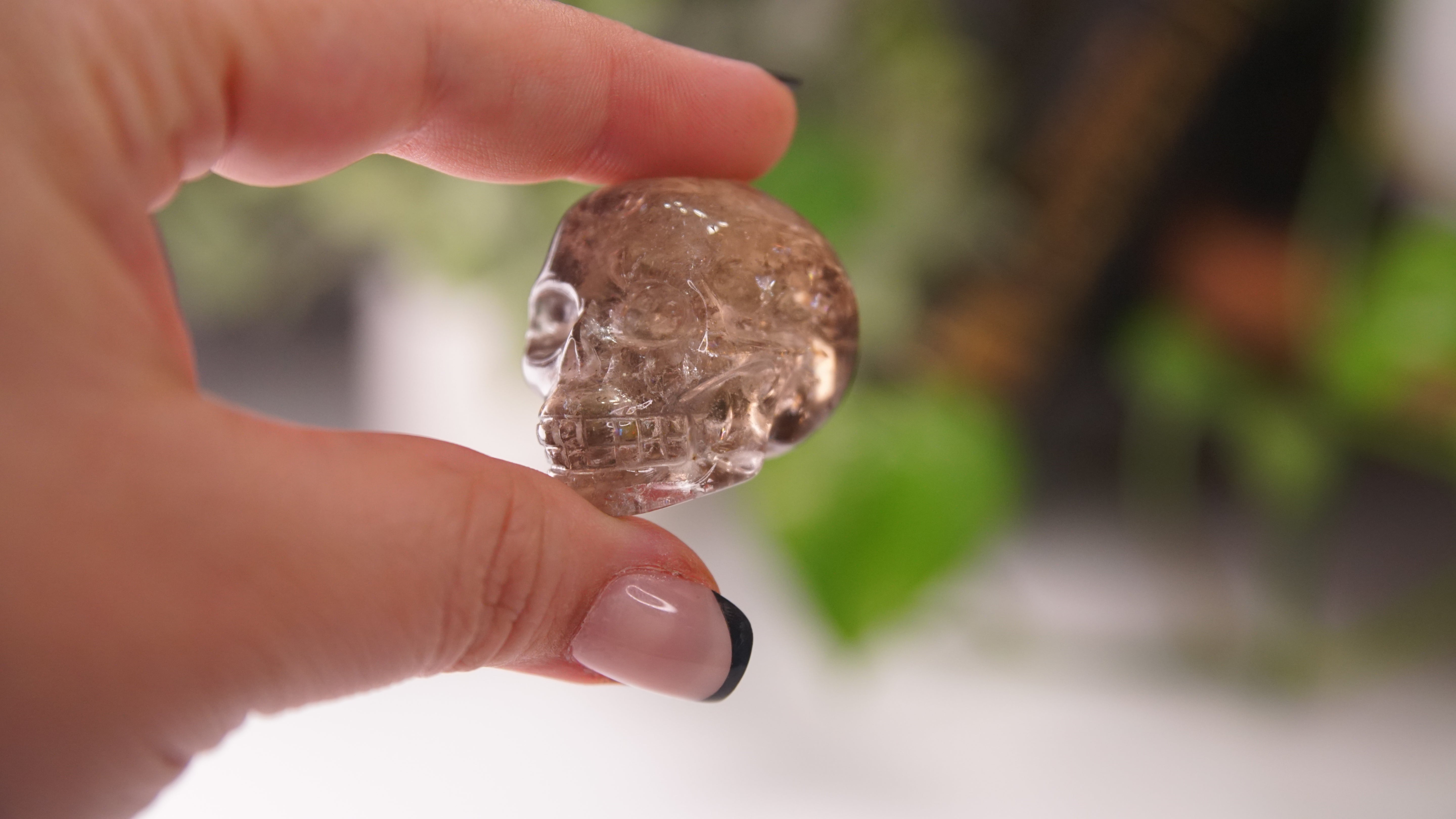 High Quality Smoky Quartz With Inclusions Crystal Carving