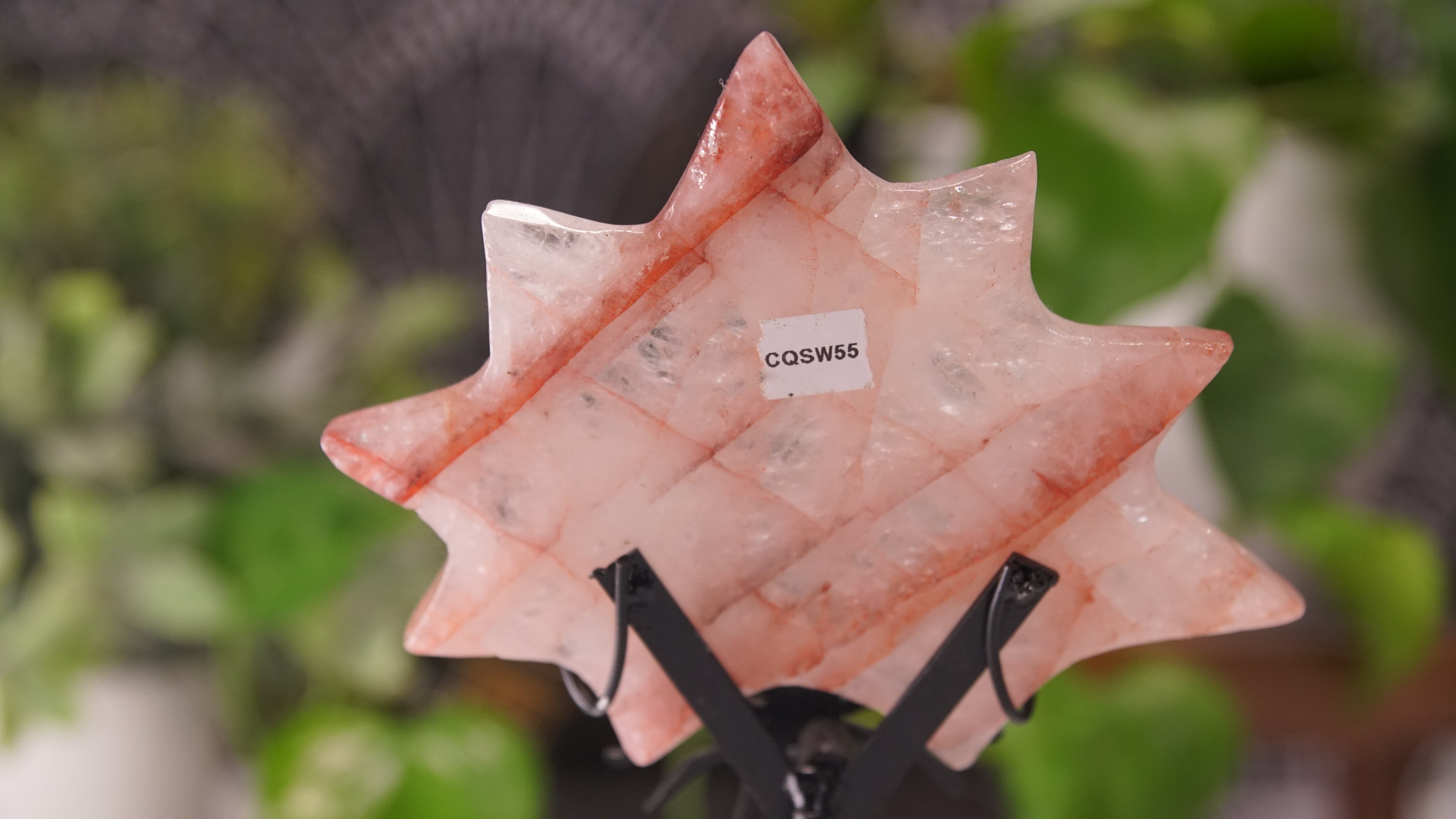 Fire Quartz Spider Web With FREE Spider Stand | Crystal Carving Sculpture