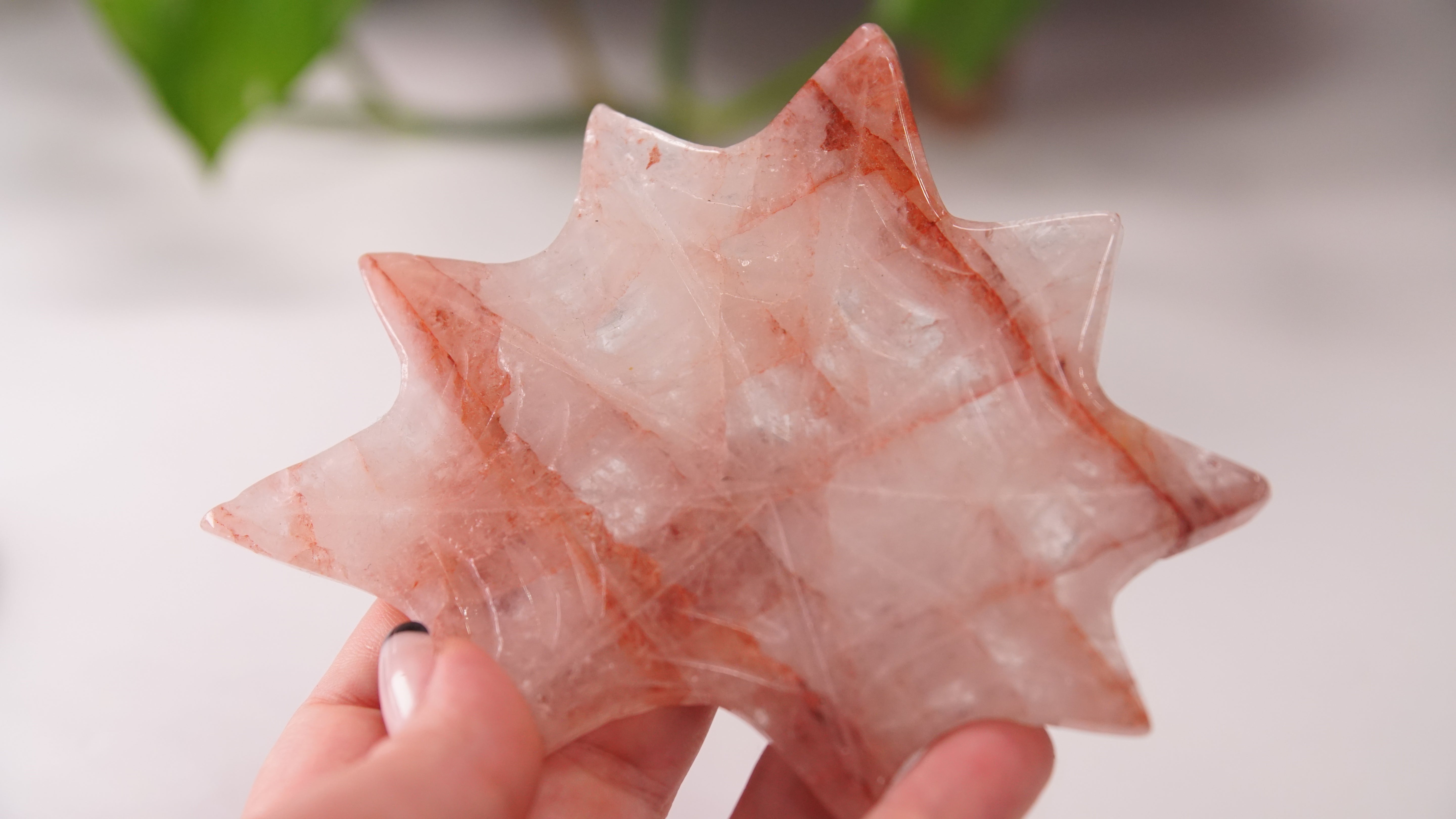 Fire Quartz Spider Web With FREE Spider Stand | Crystal Carving Sculpture