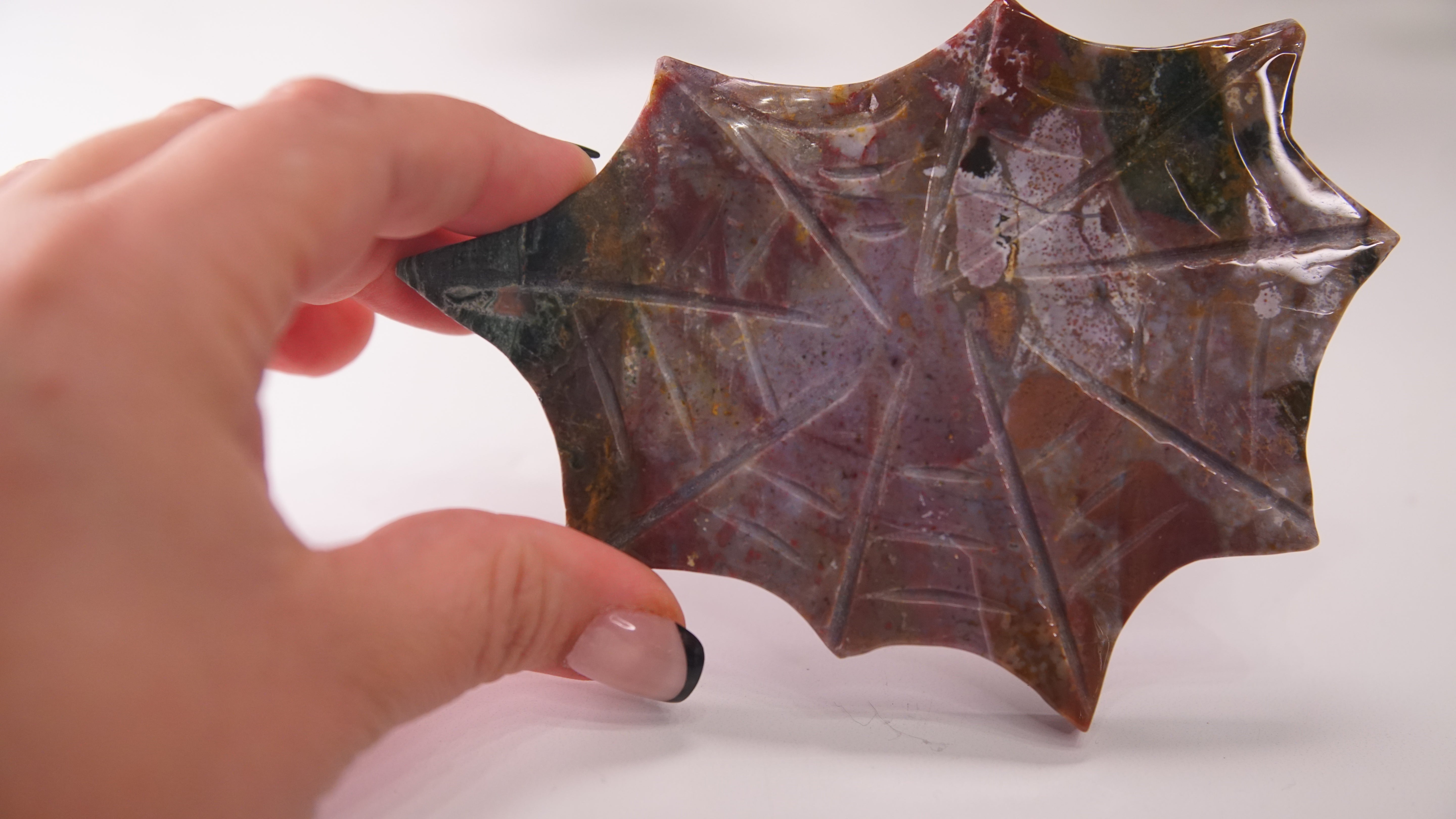 Sea Jasper Spider Web With FREE Spider Stand | Crystal Carving Sculpture