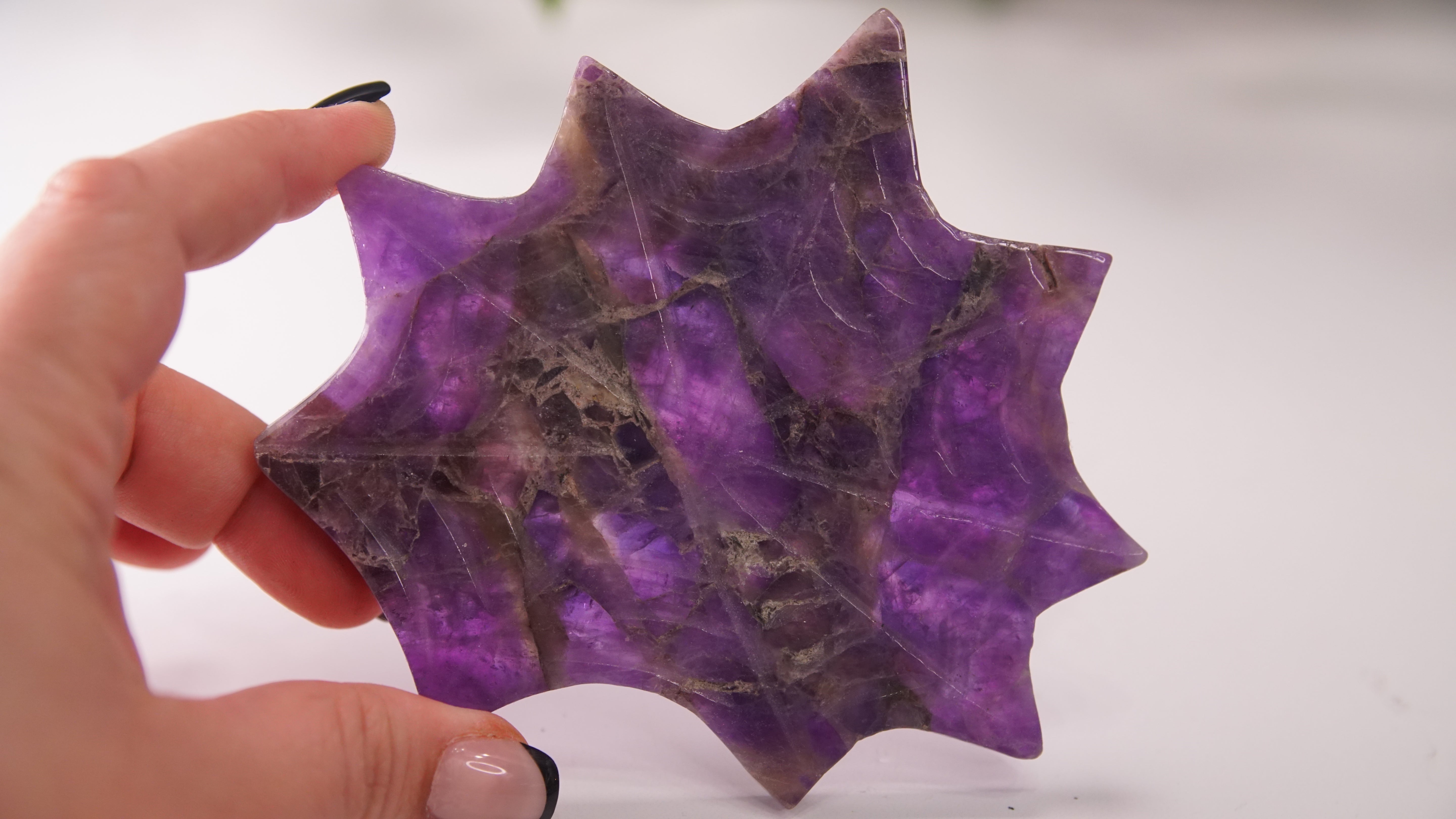 Amethyst Spider Web With FREE Spider Stand | Crystal Carving Sculpture