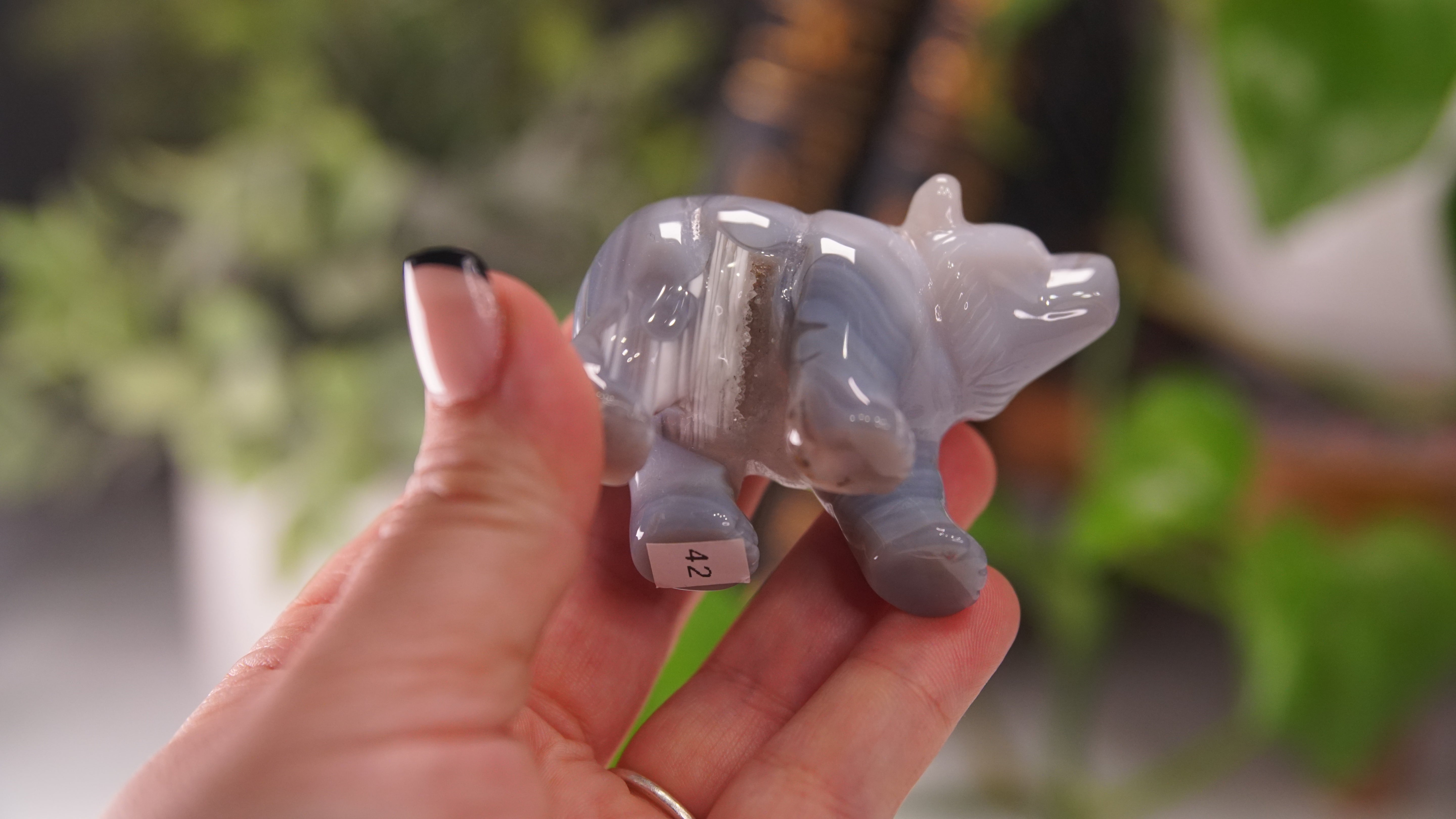 Druzy Agate Hand Carved Bear Carving | Crystal Carving Statement Piece