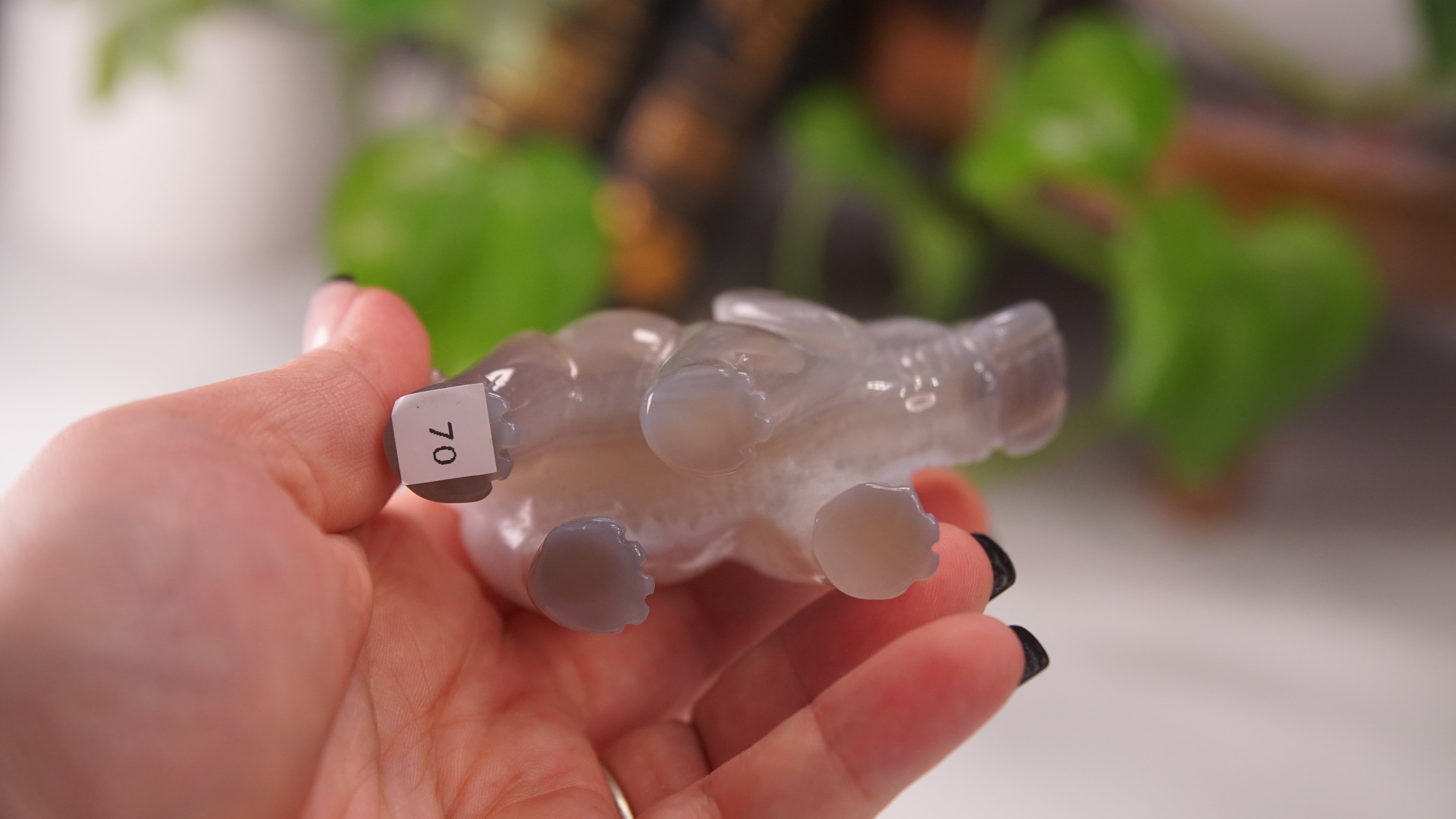 Druzy Agate Hand Carved Elephant Carving | Crystal Carving Statement Piece