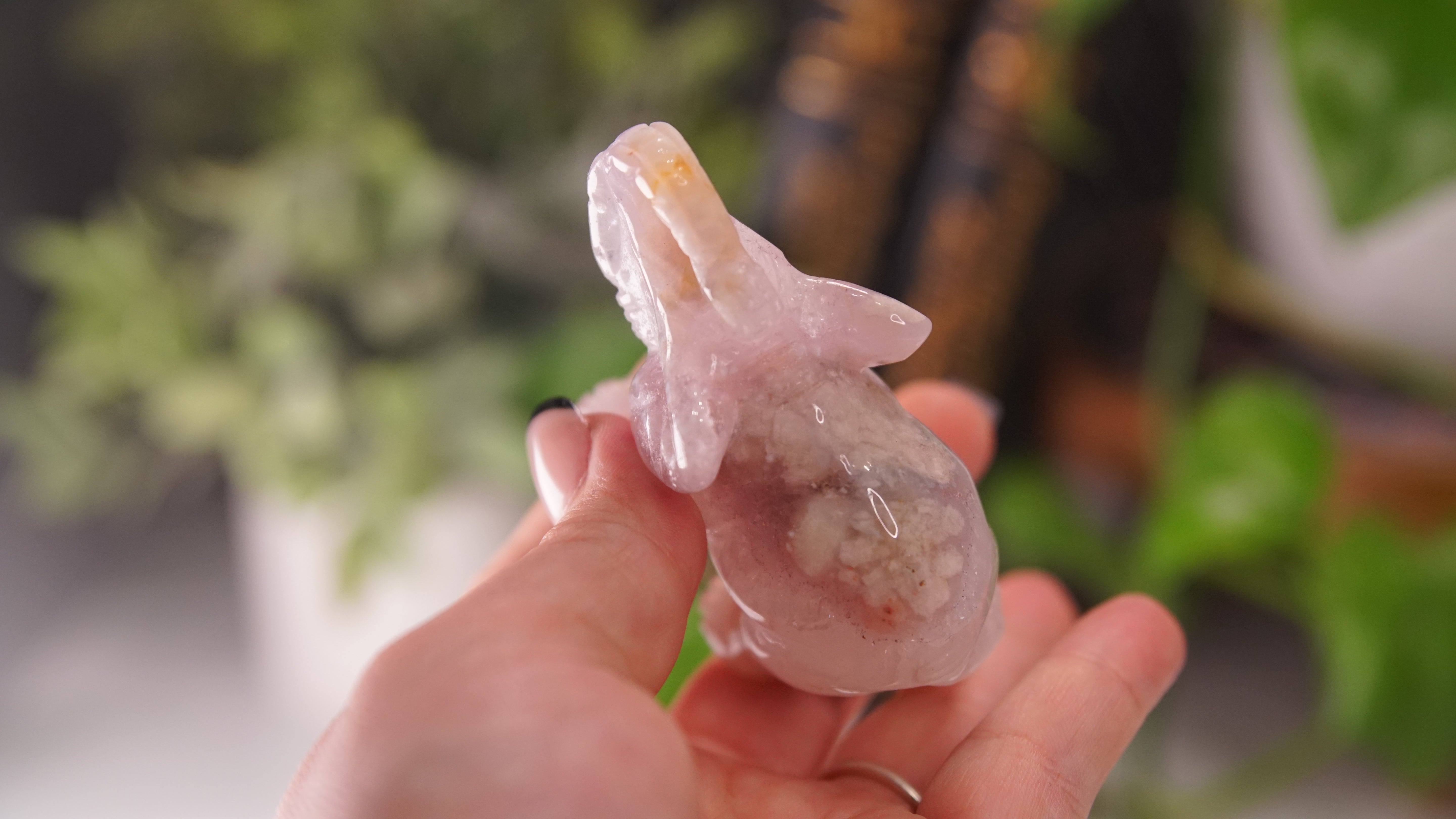 Druzy Agate Pink Amethyst Hand Carved Elephant Carving | Crystal Carving Statement Piece