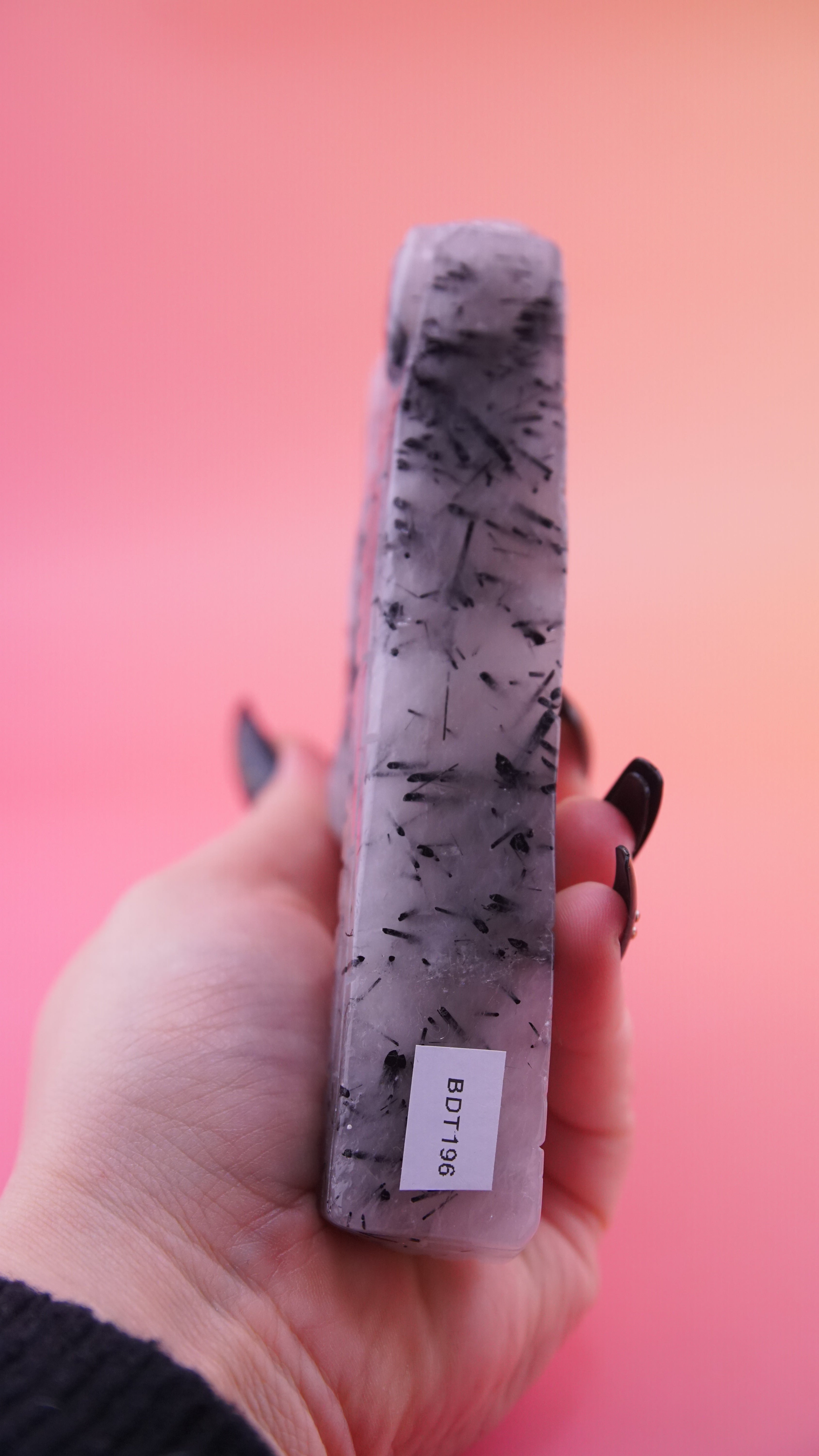 Gorgeous Black Tourmaline In Quartz Dragon With Castle