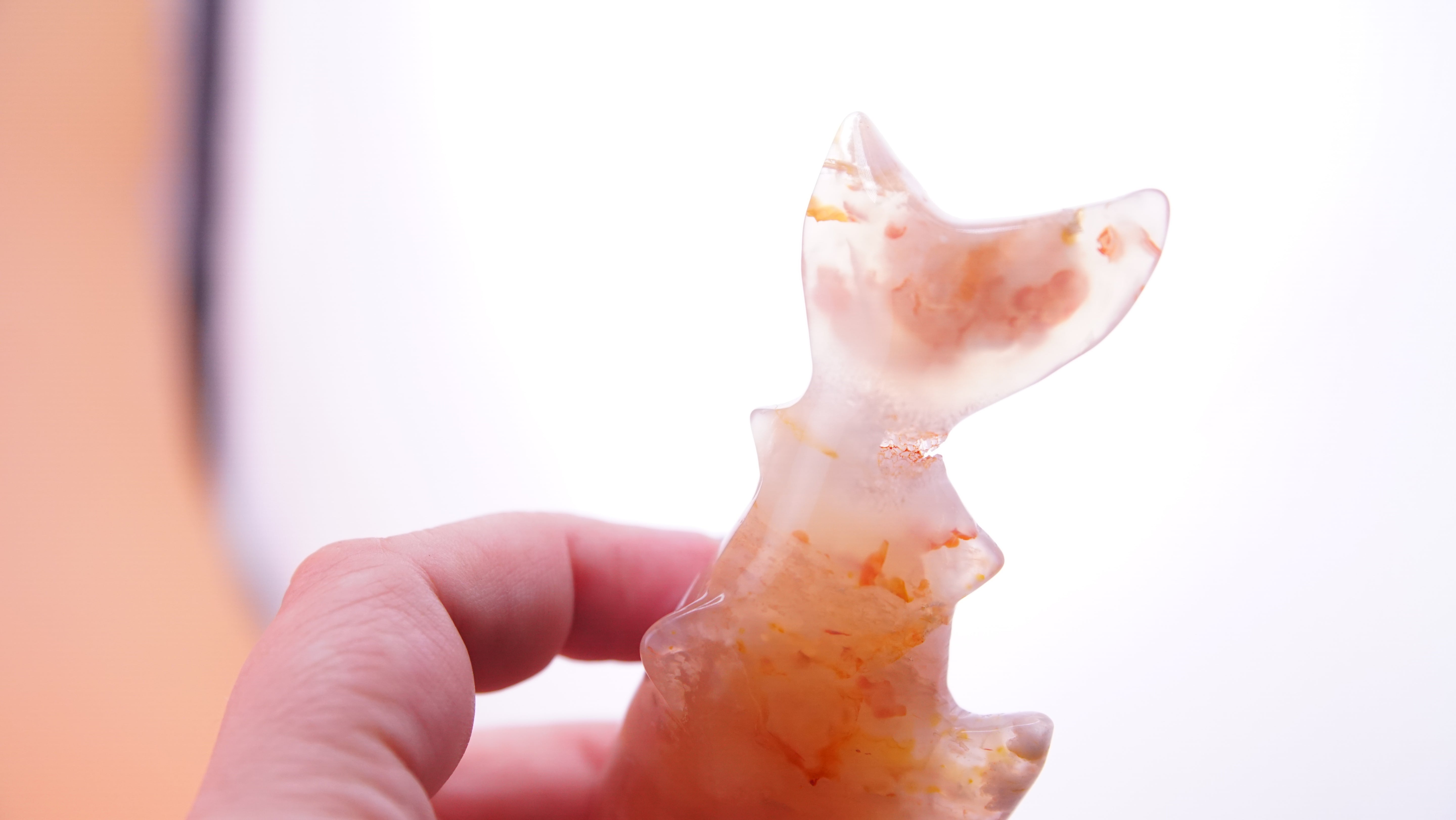 Flower Agate Hammerhead Shark Boutique Carving