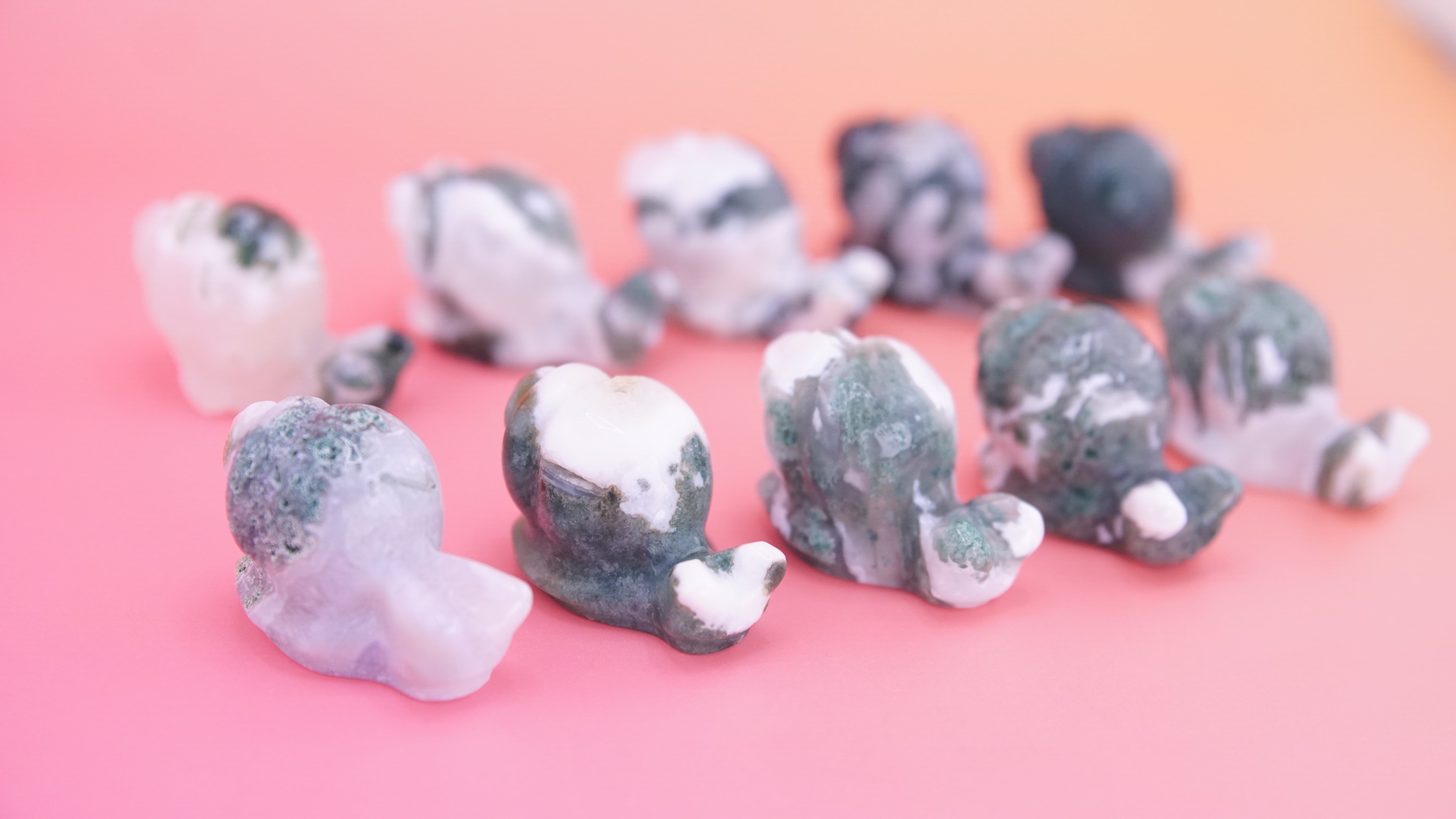 Moss Agate Mini Snail Carving | Pick Your Favorite