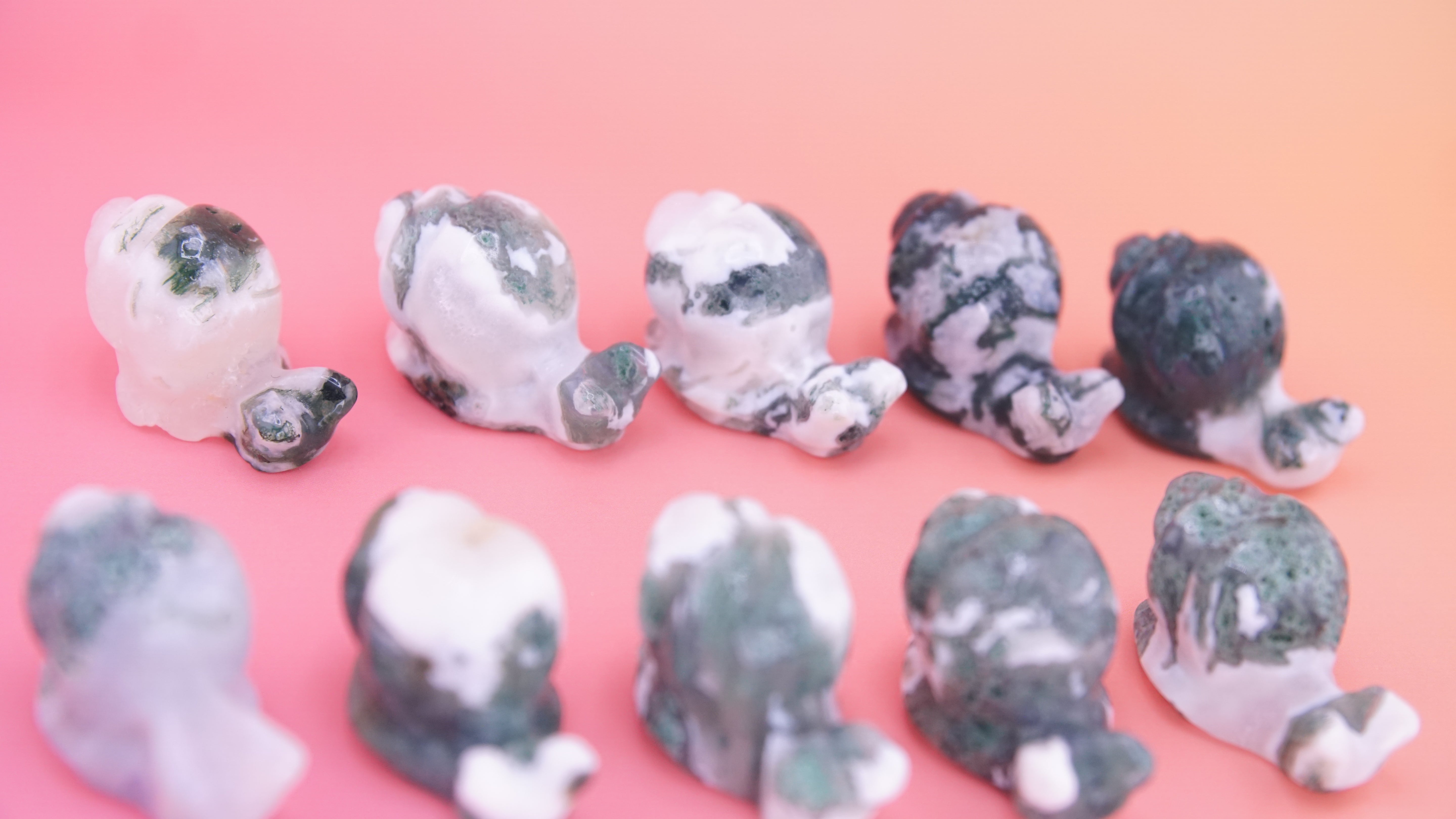 Moss Agate Mini Snail Carving | Pick Your Favorite