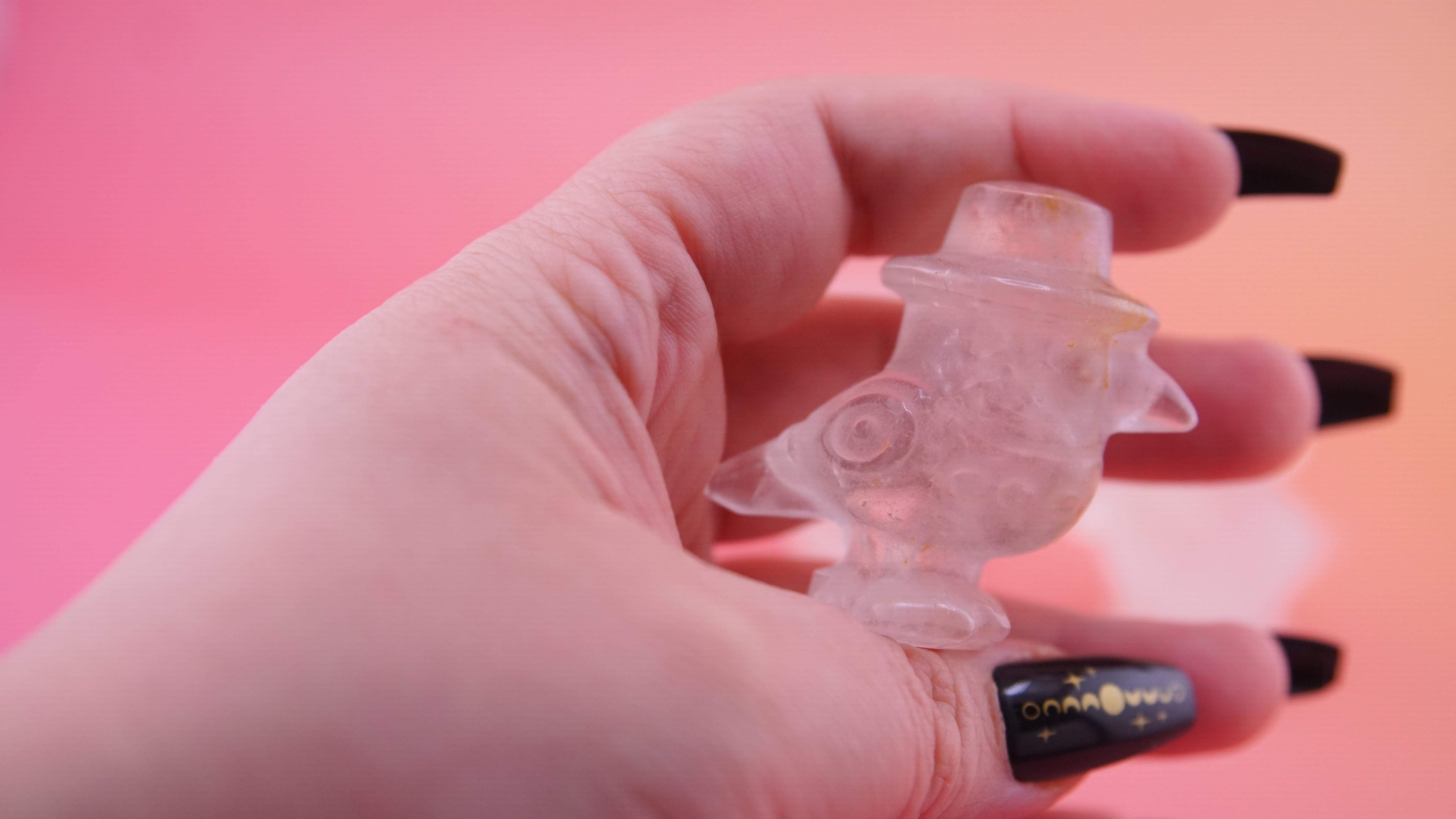 Demon Hunter Fandom Carving | Bird Carving | Clear Quartz