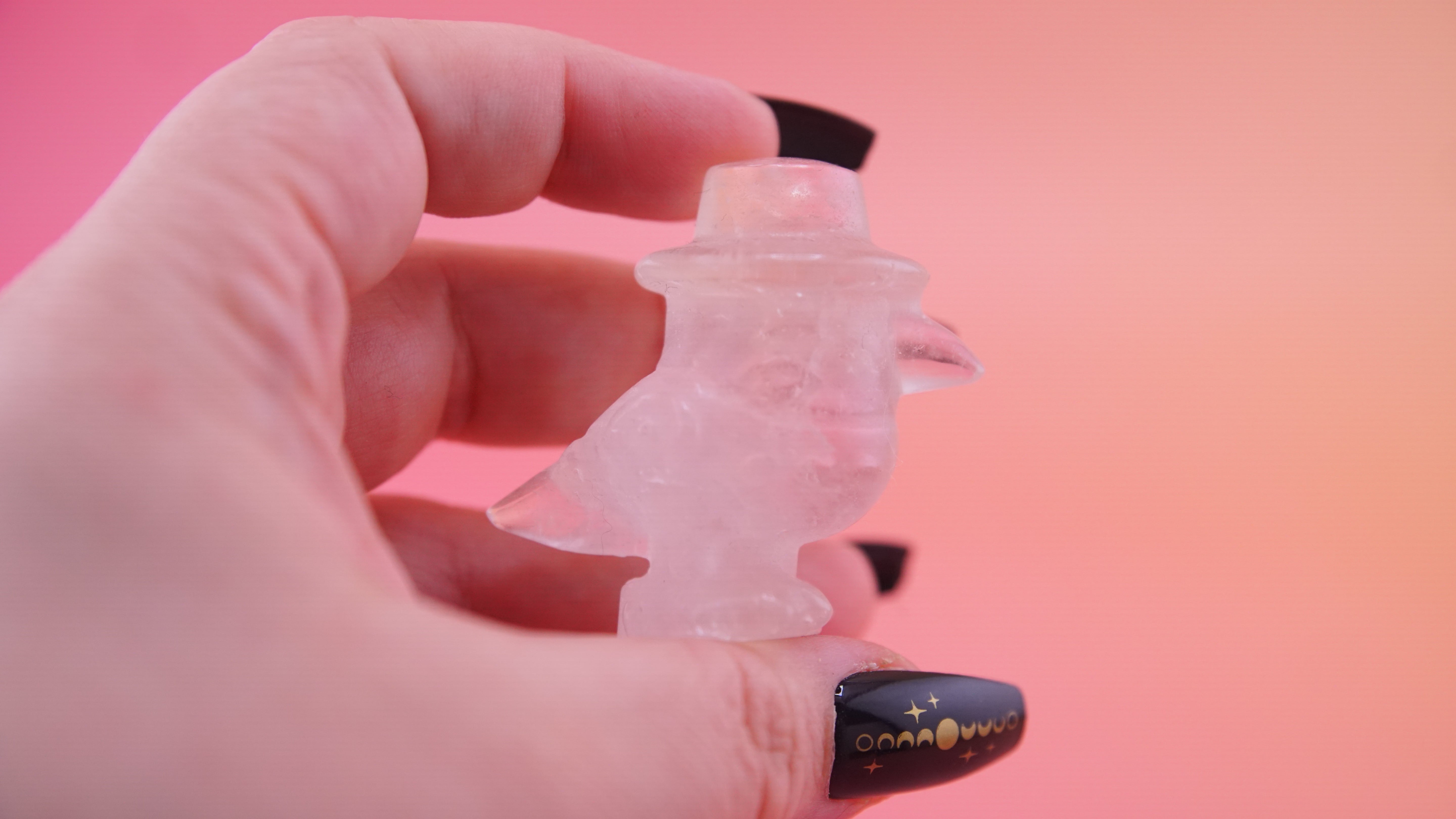 Demon Hunter Fandom Carving | Bird Carving | Clear Quartz