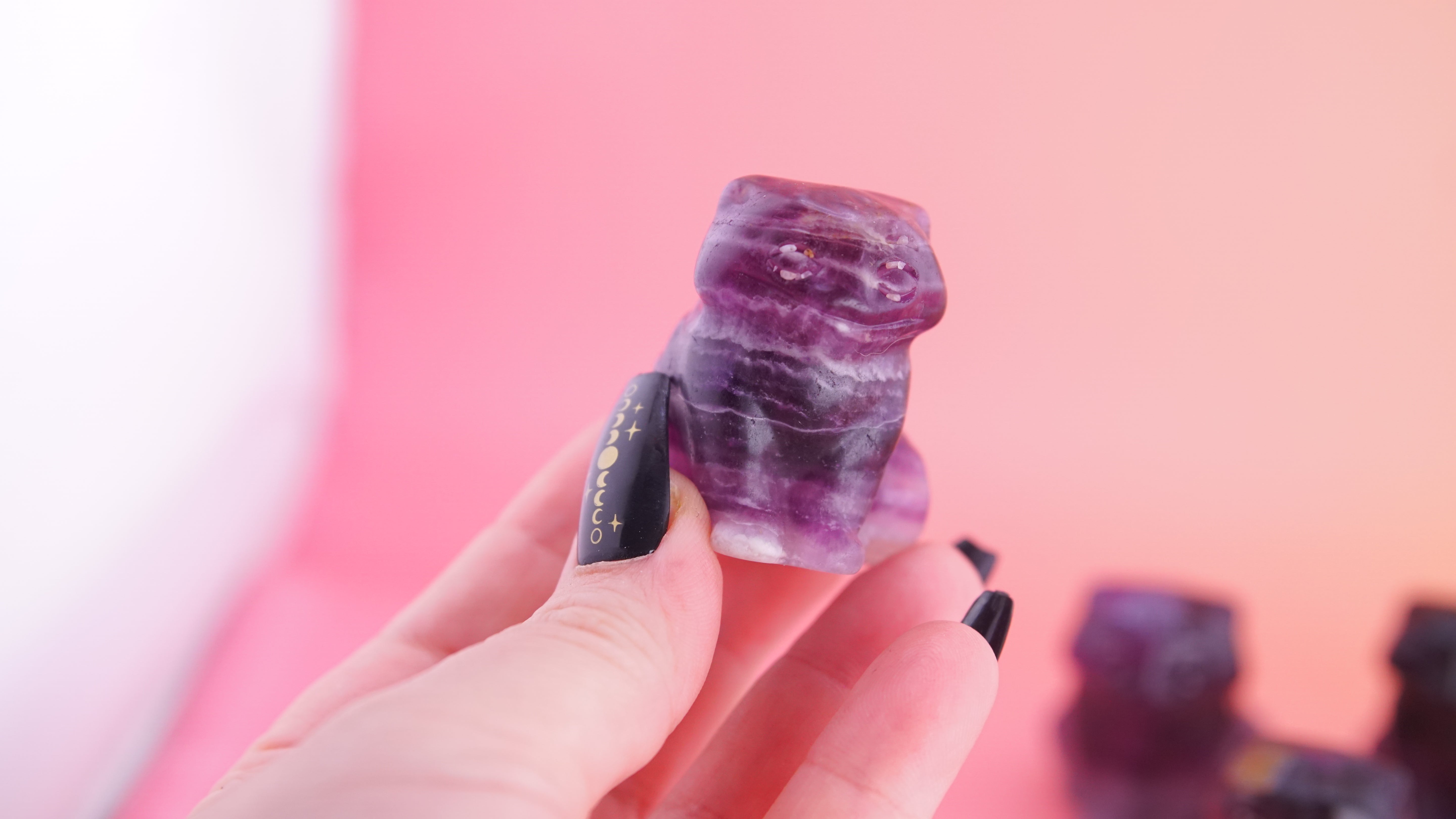 Demon Hunter Fandom Carving | Tiger Carving | Purple Fluorite