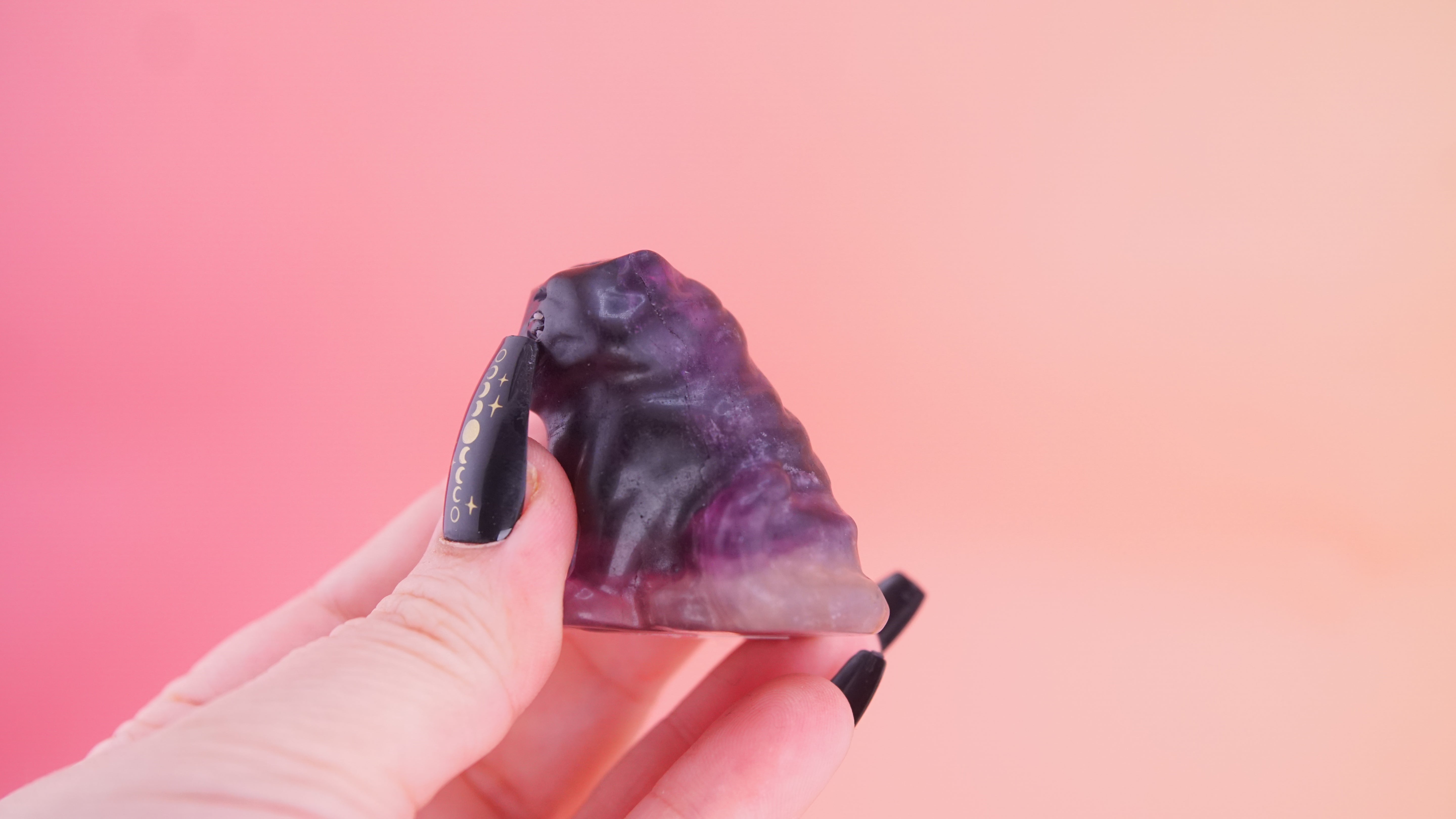 Demon Hunter Fandom Carving | Tiger Carving | Purple Fluorite