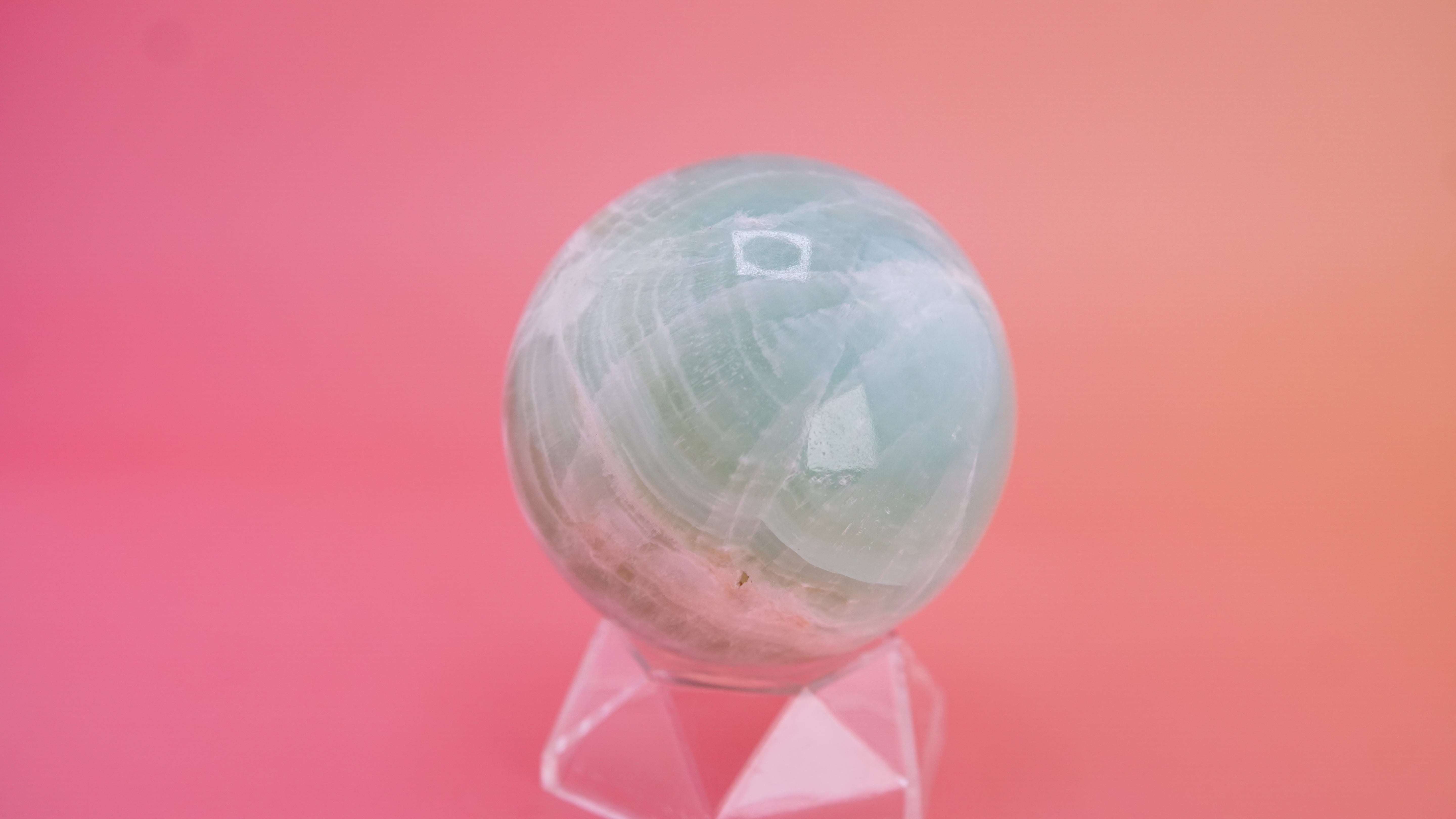 Pistachio Calcite Sphere From Pakistan