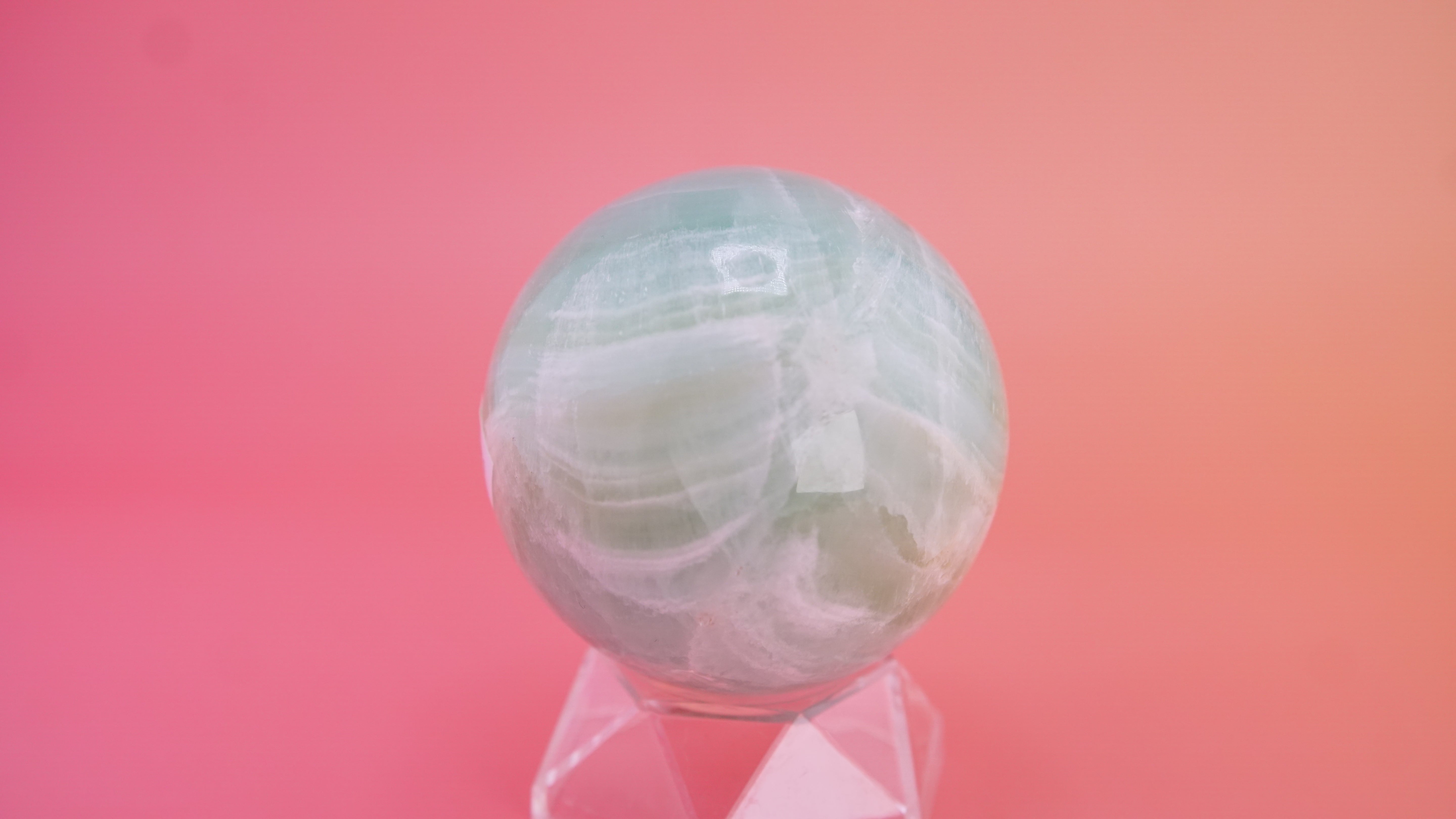 Pistachio Calcite Sphere From Pakistan