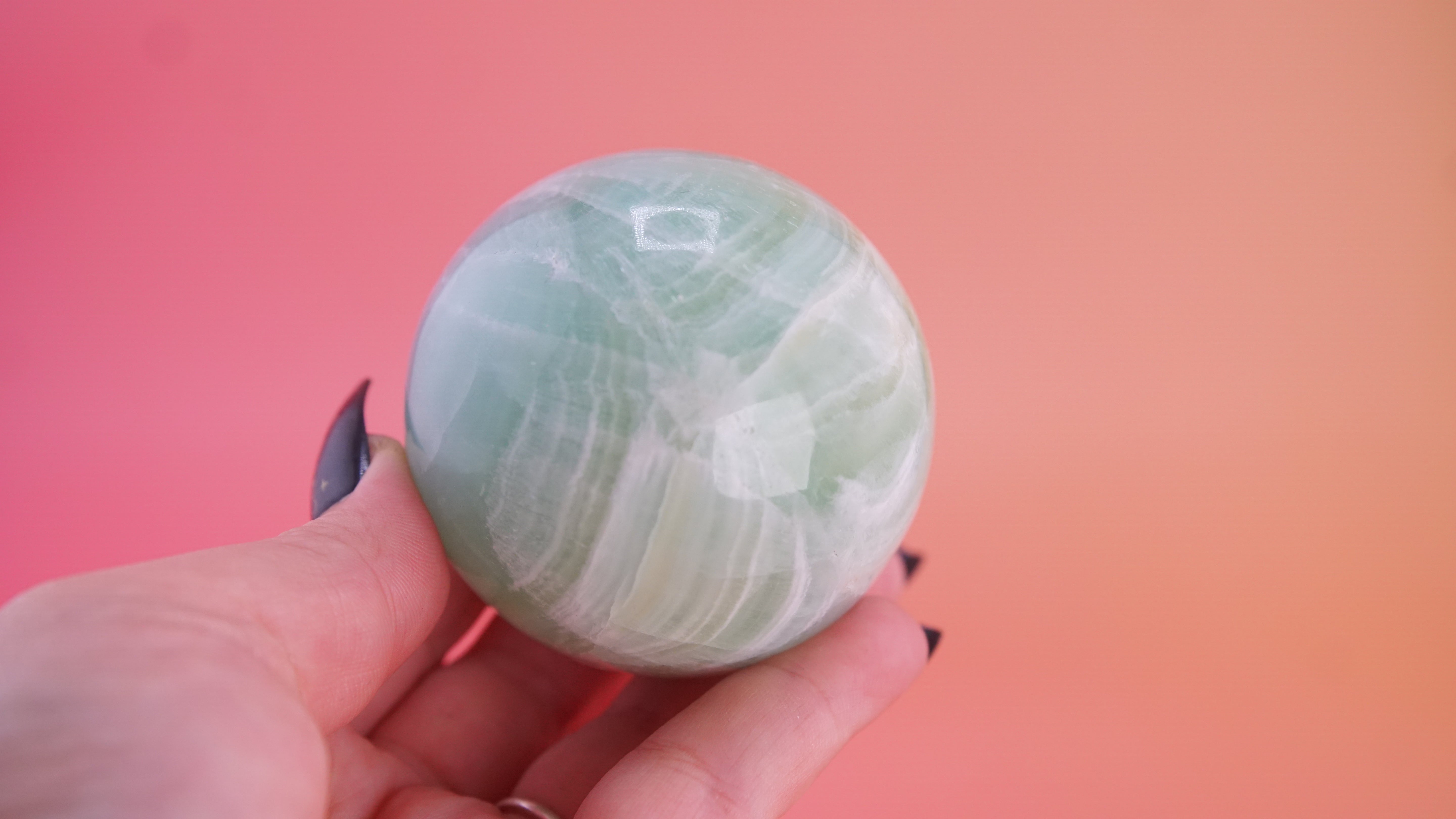 Pistachio Calcite Sphere From Pakistan