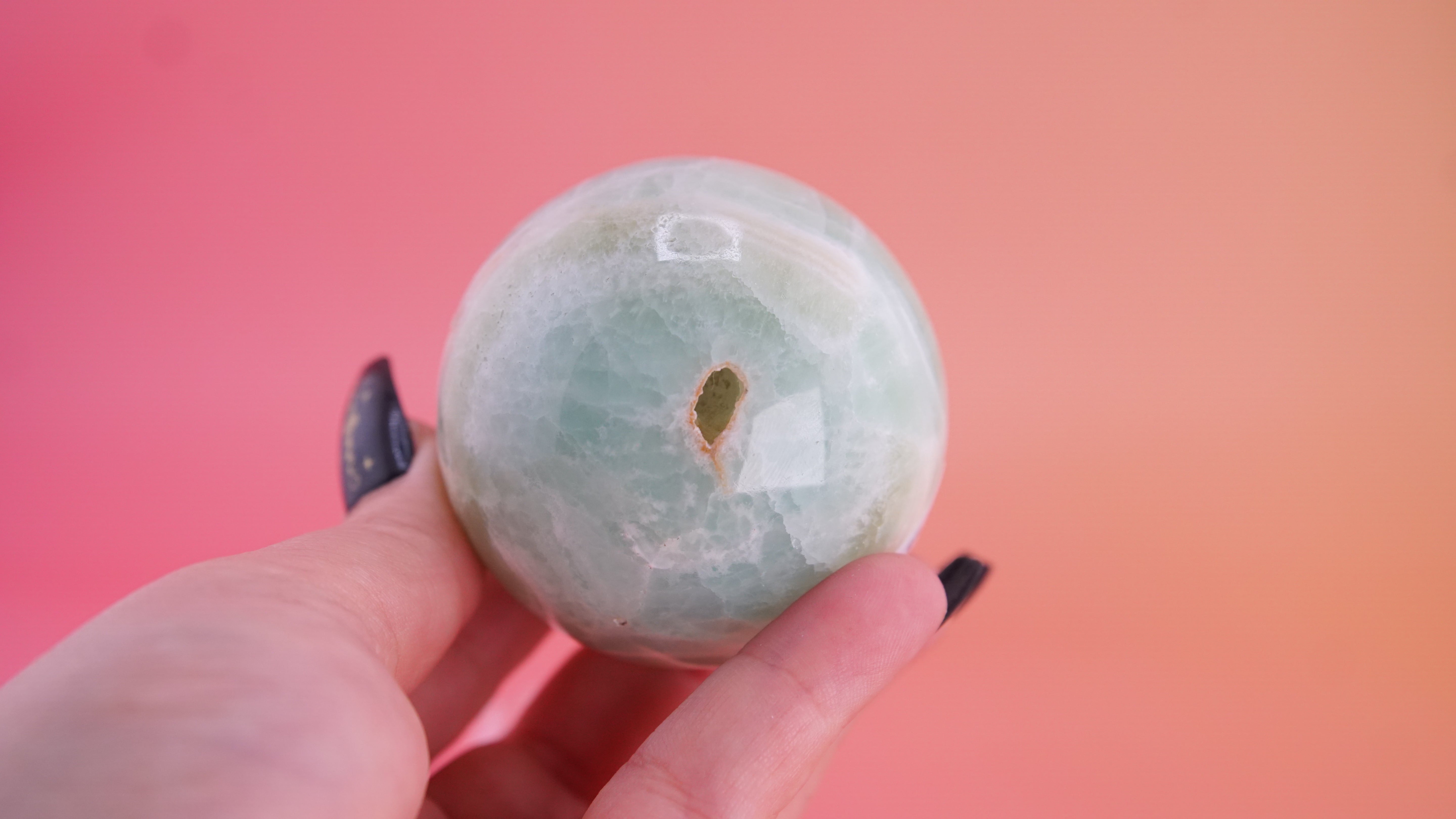 Pistachio Calcite Sphere From Pakistan