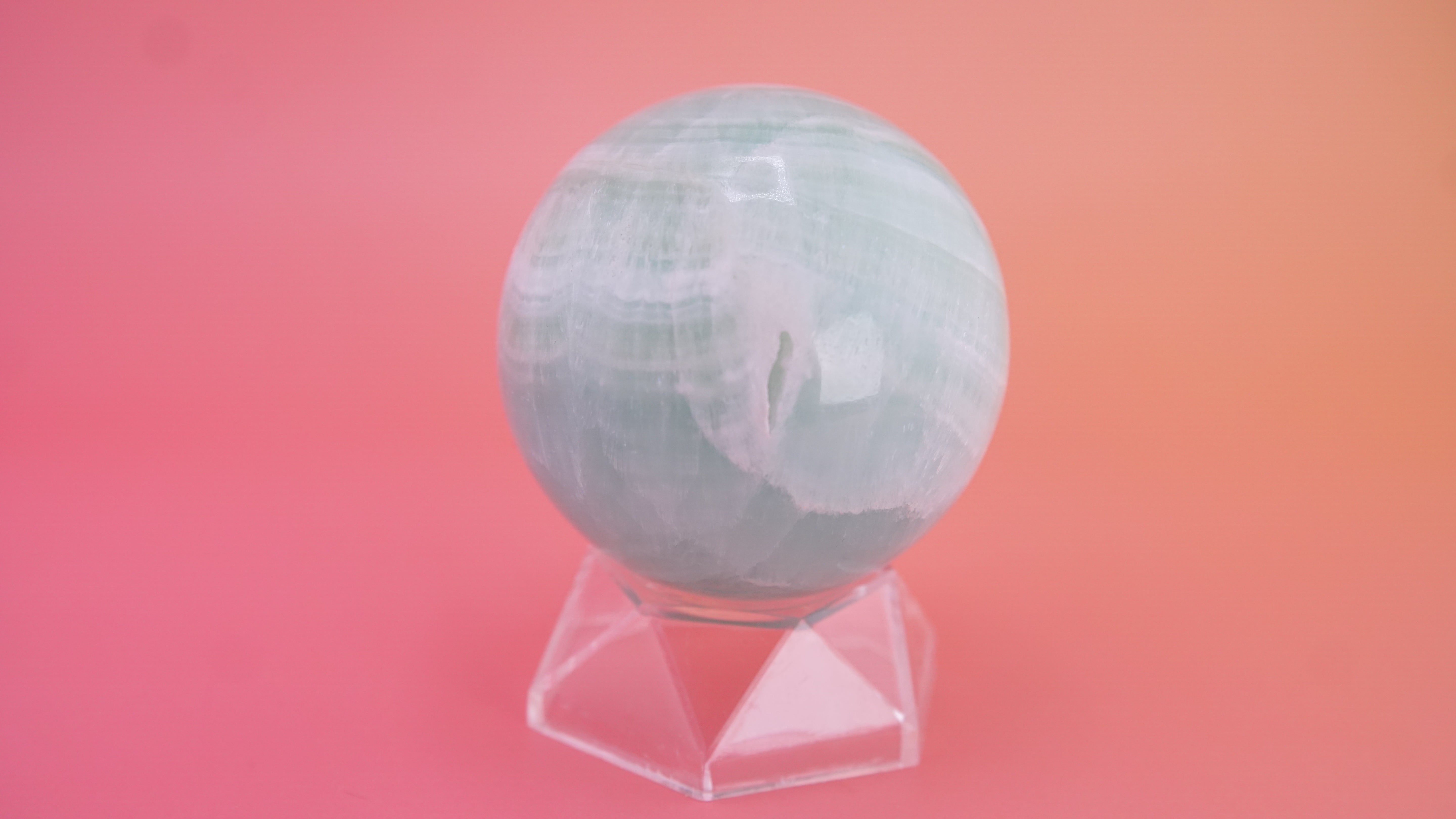 Pistachio Calcite Sphere From Pakistan