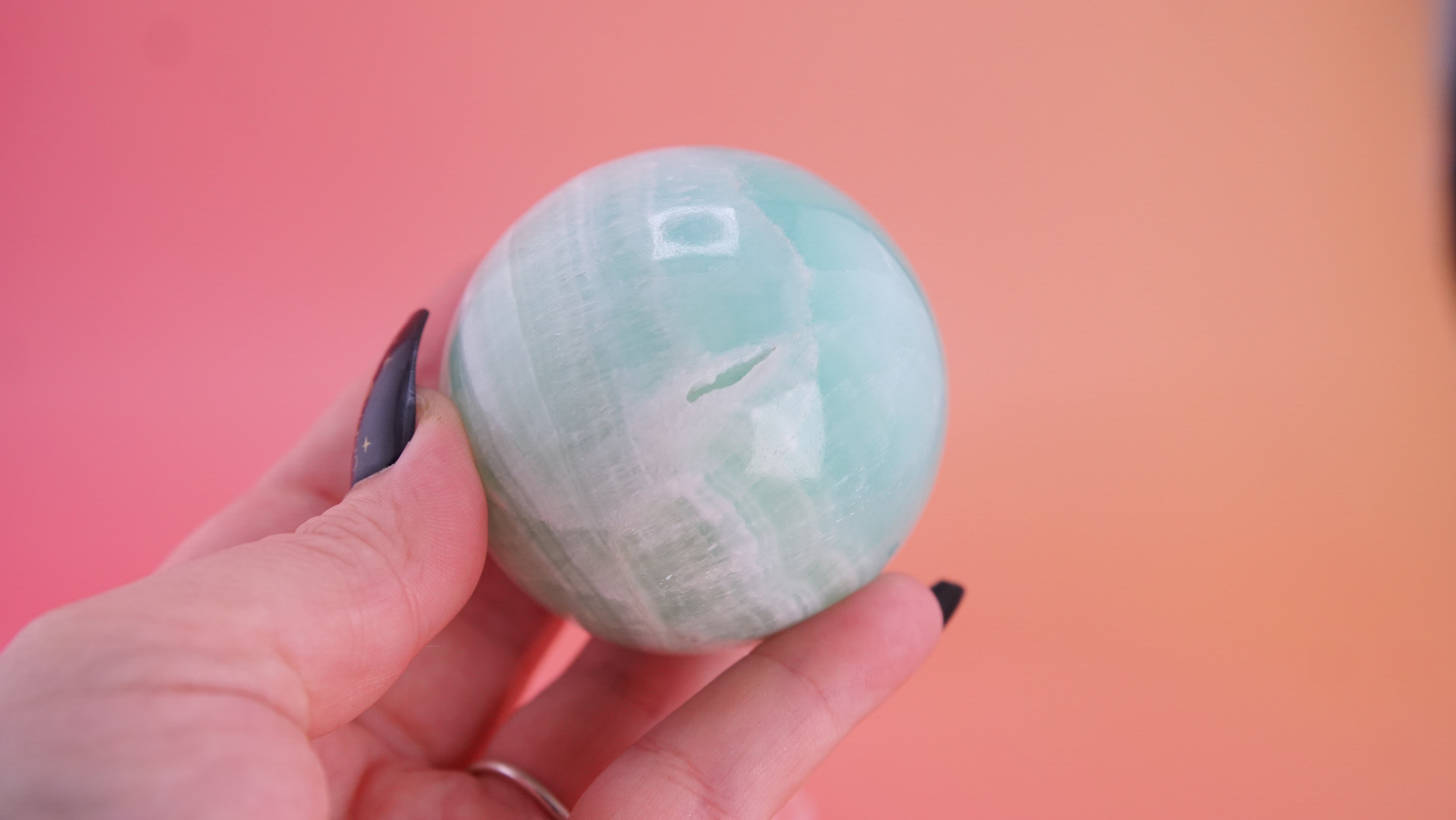 Pistachio Calcite Sphere From Pakistan