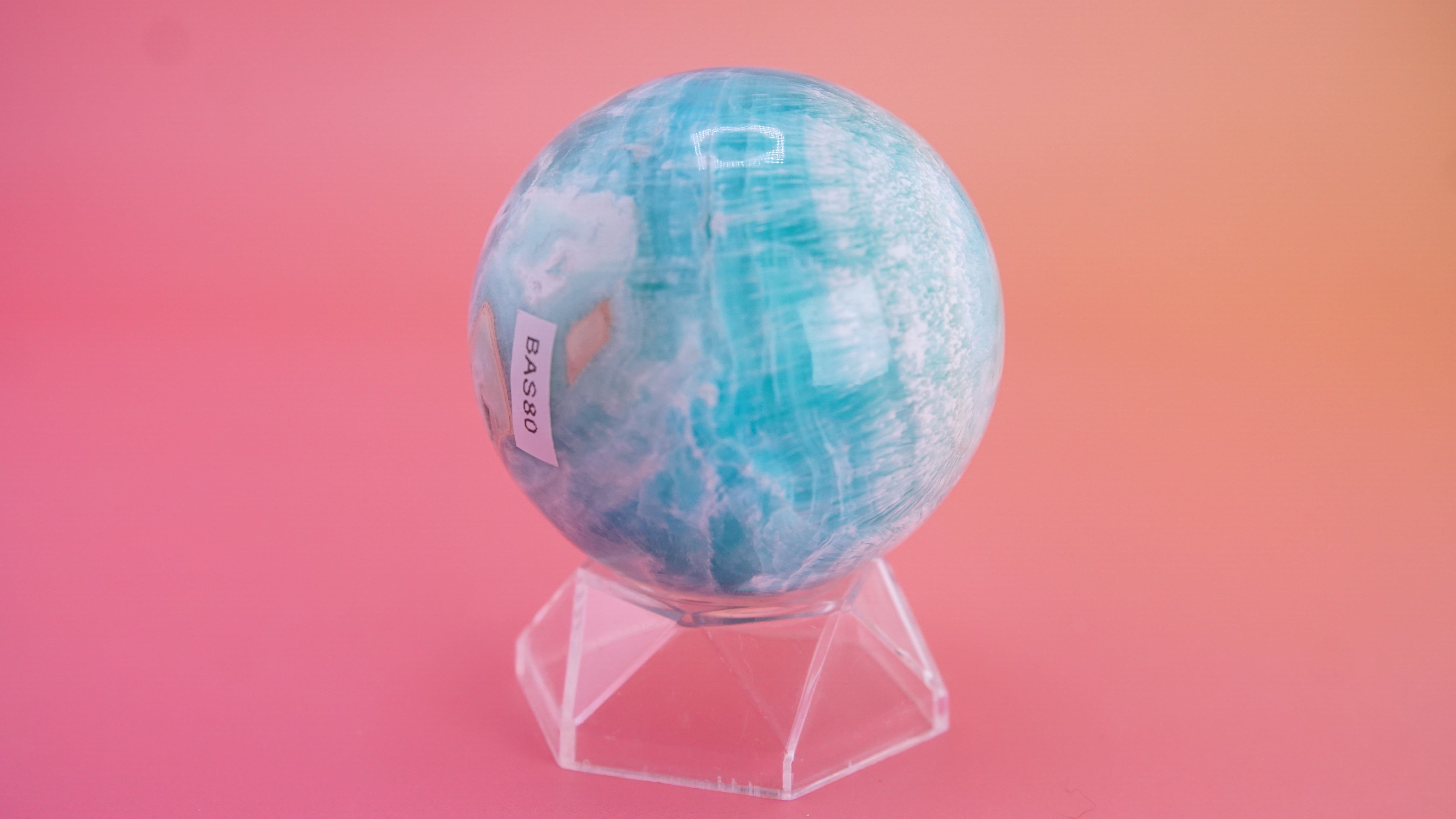 Blue Aragonite Calcite Sphere From Pakistan