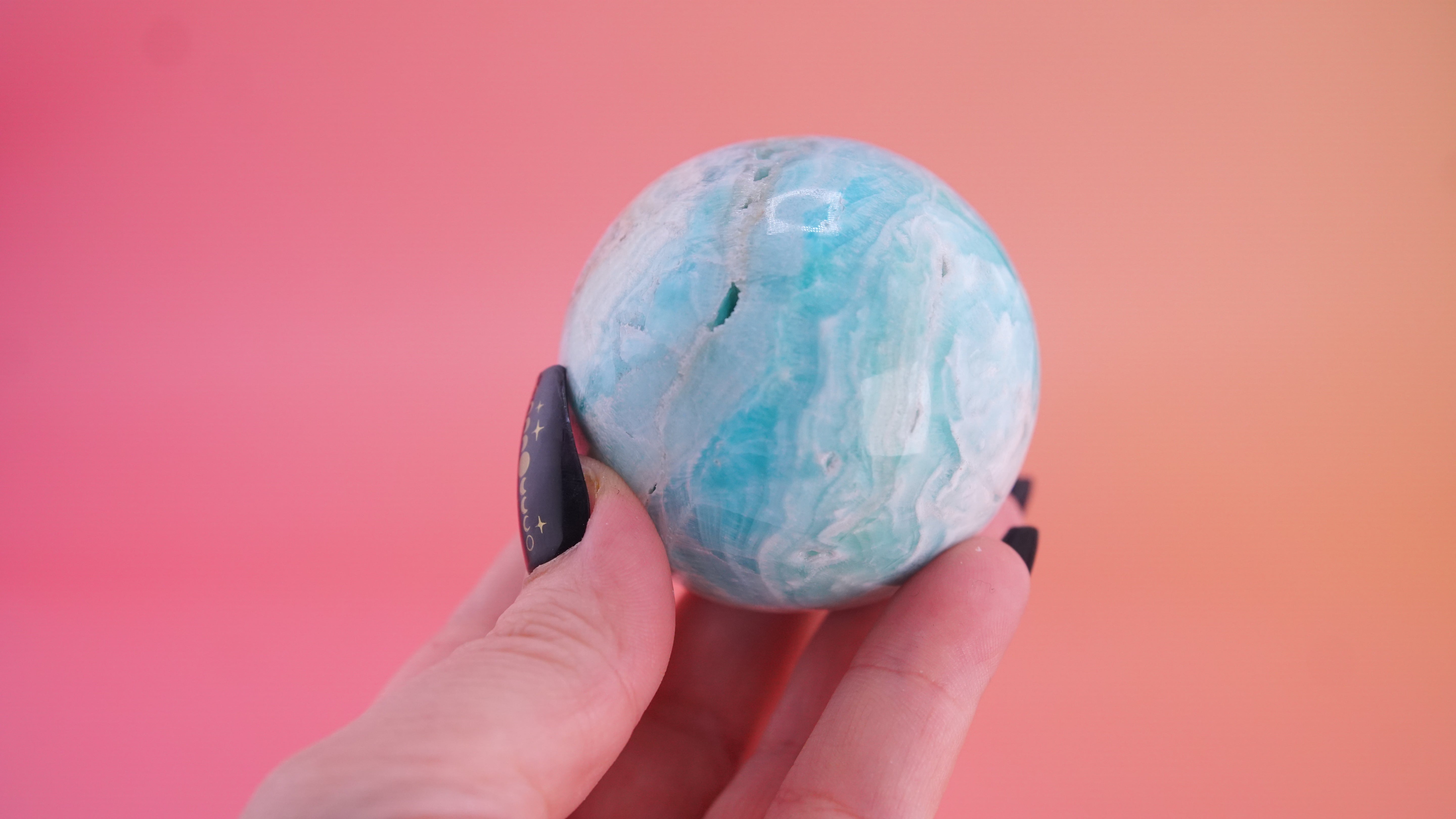 Blue Aragonite Calcite Sphere From Pakistan