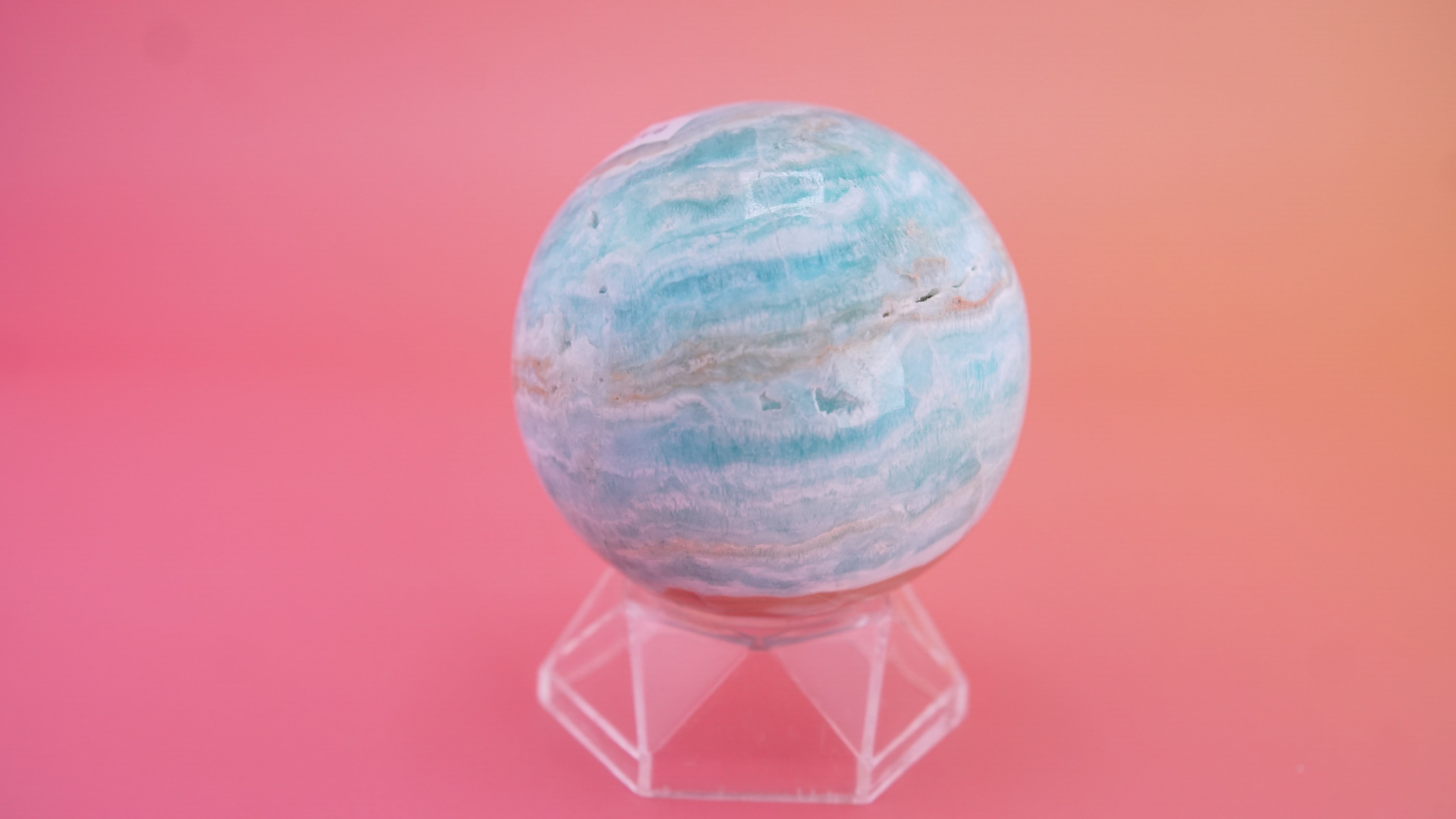 Blue Aragonite Calcite Sphere From Pakistan