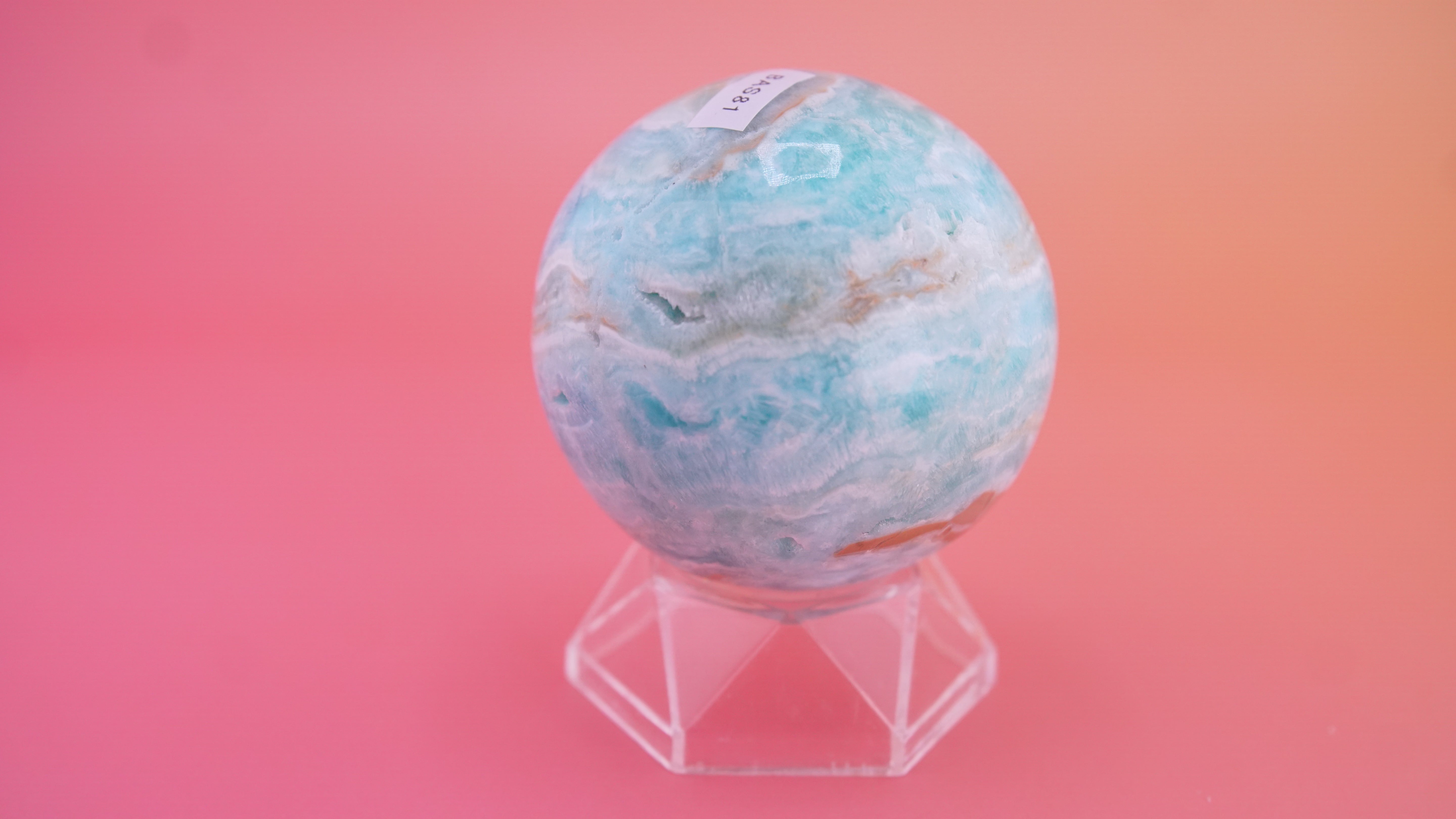 Blue Aragonite Calcite Sphere From Pakistan