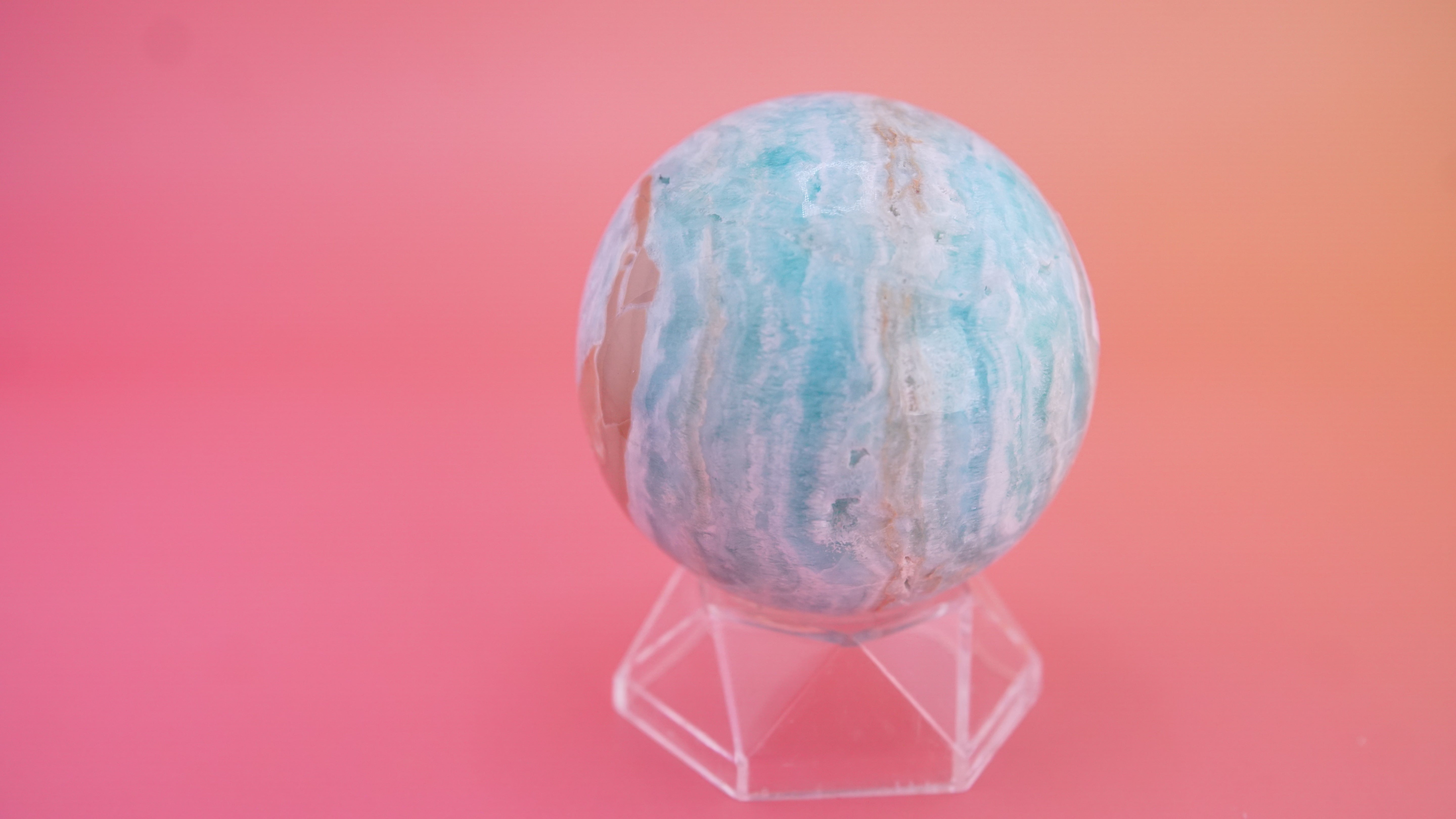 Blue Aragonite Calcite Sphere From Pakistan