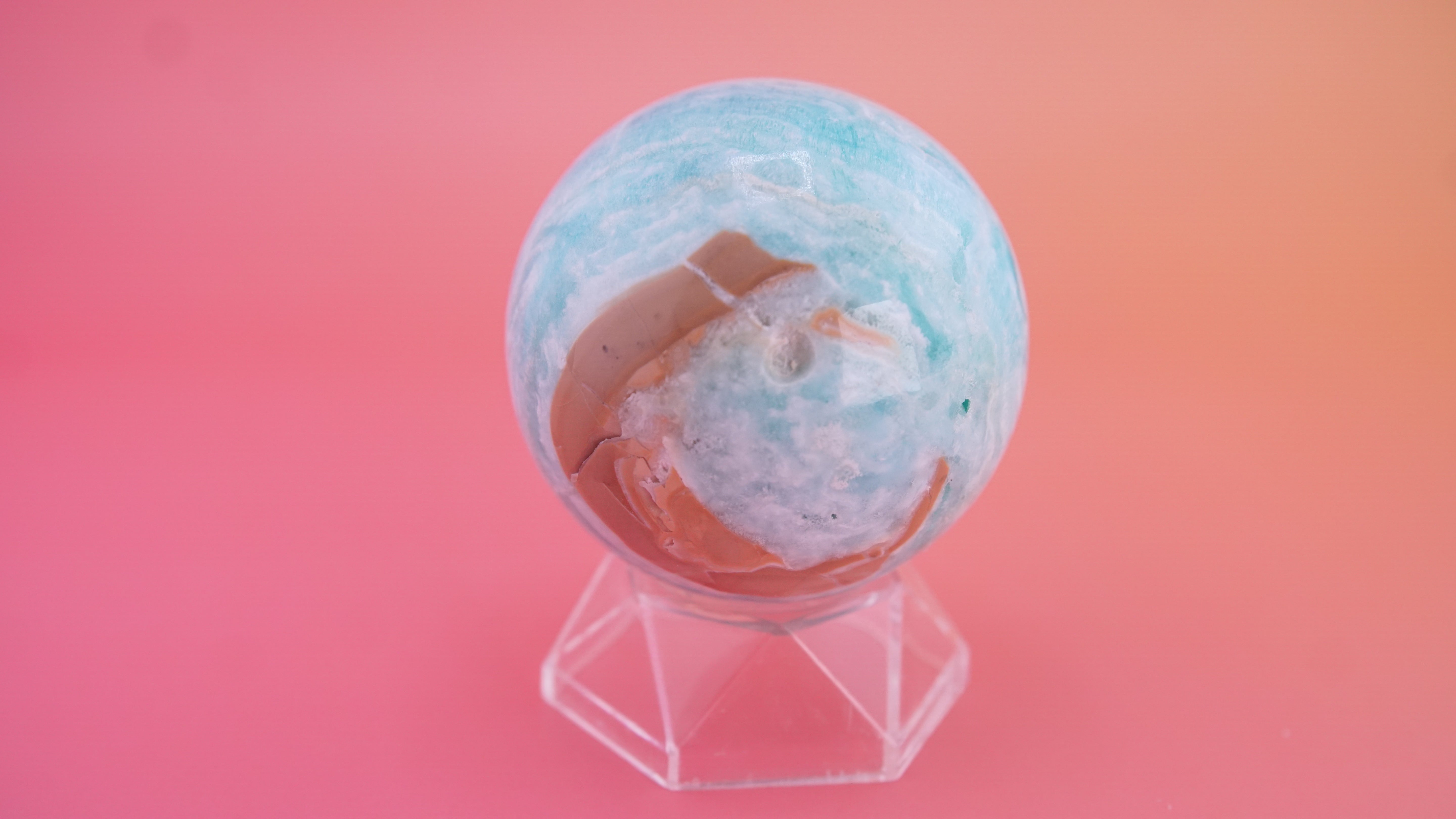 Blue Aragonite Calcite Sphere From Pakistan