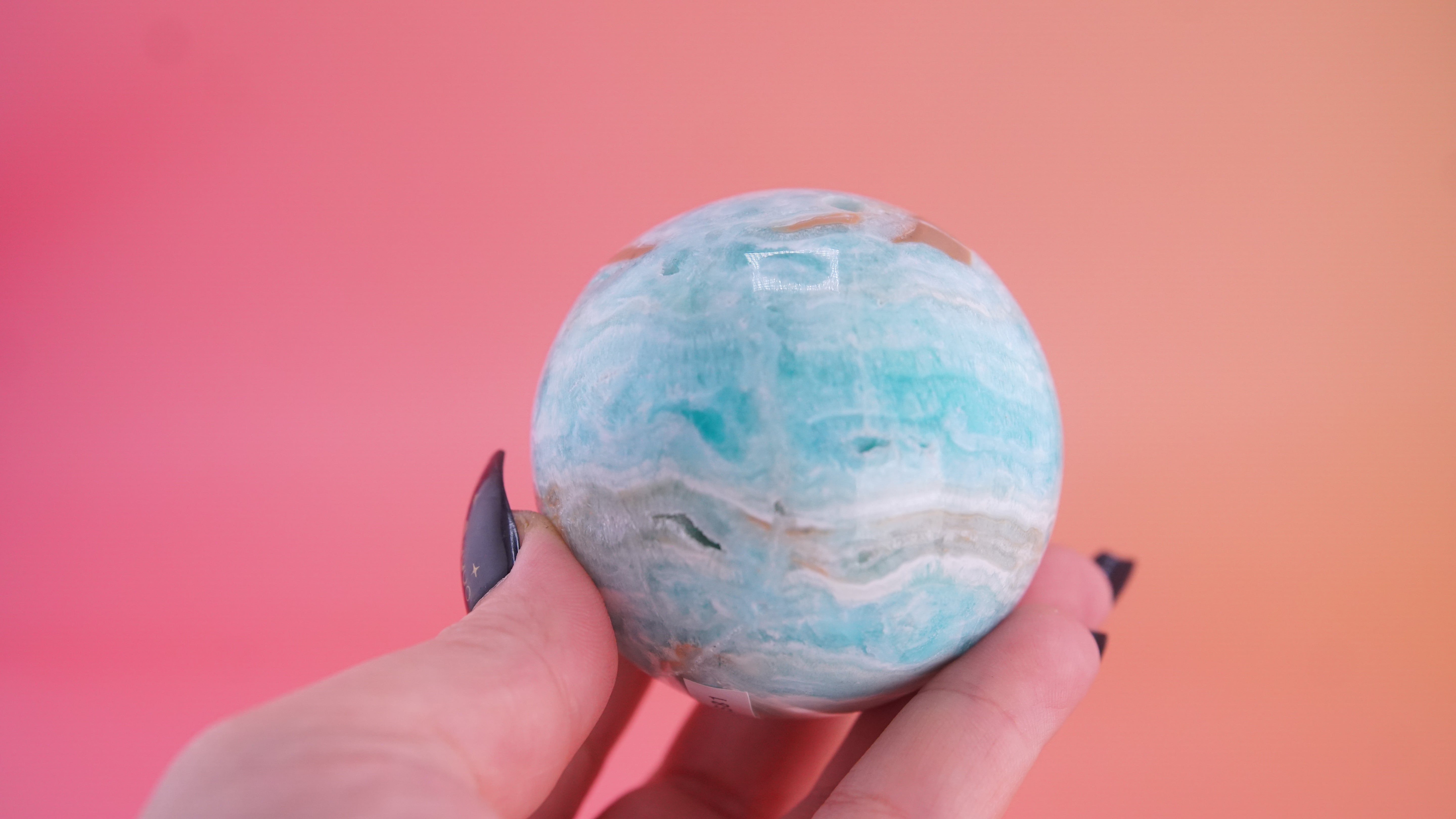 Blue Aragonite Calcite Sphere From Pakistan