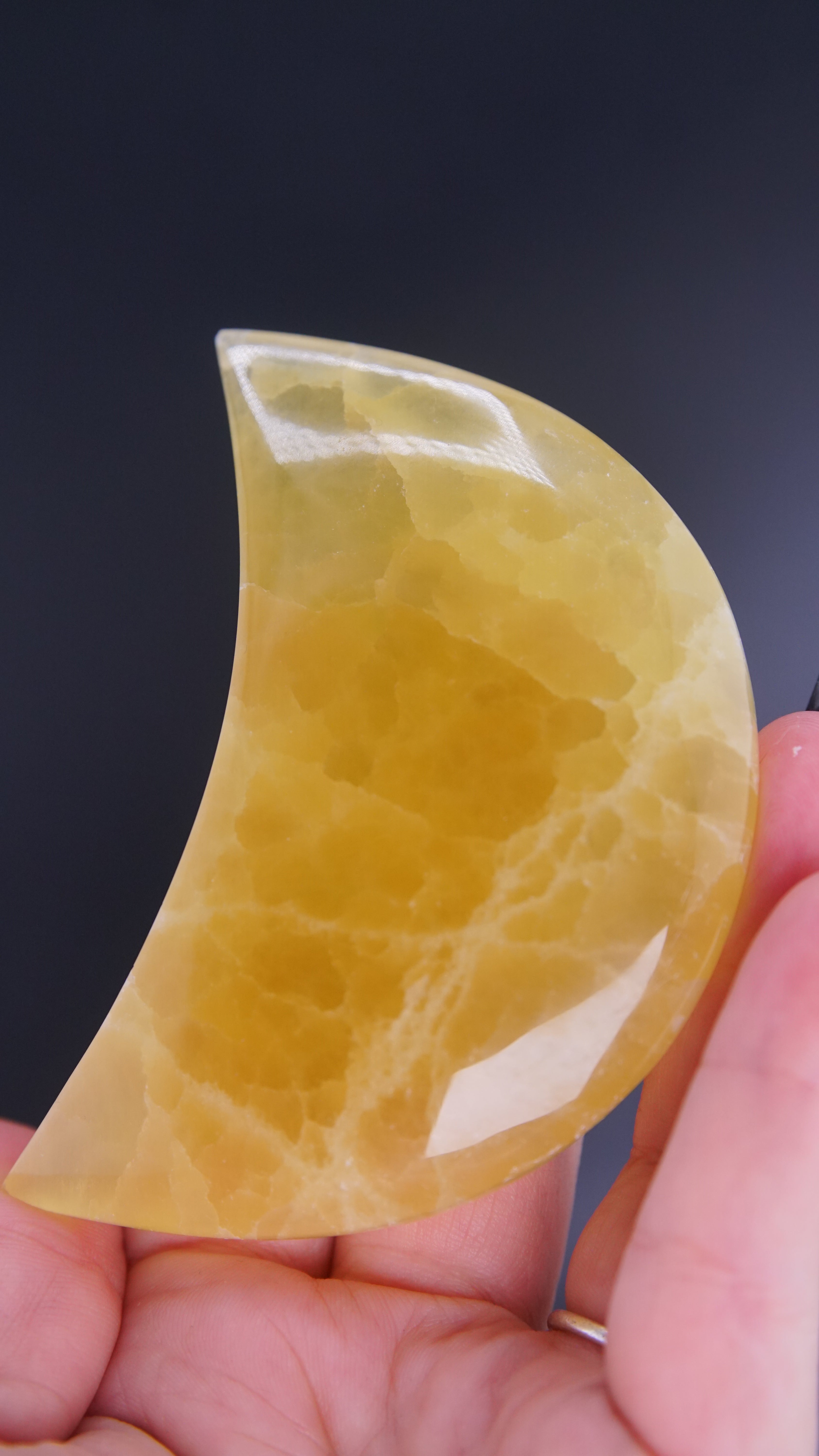 Lemon Calcite Moon From Pakistan