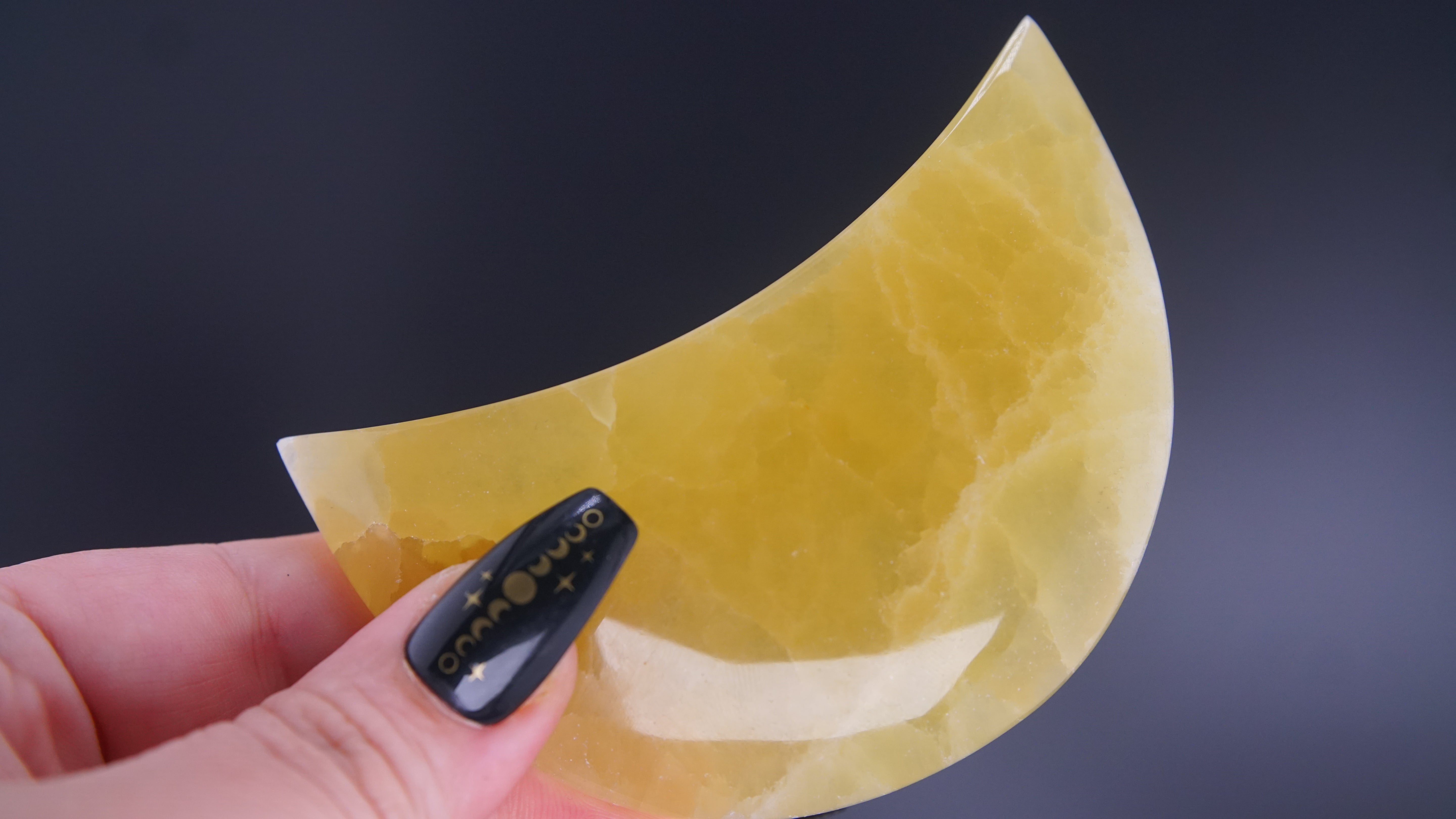 Lemon Calcite Moon From Pakistan