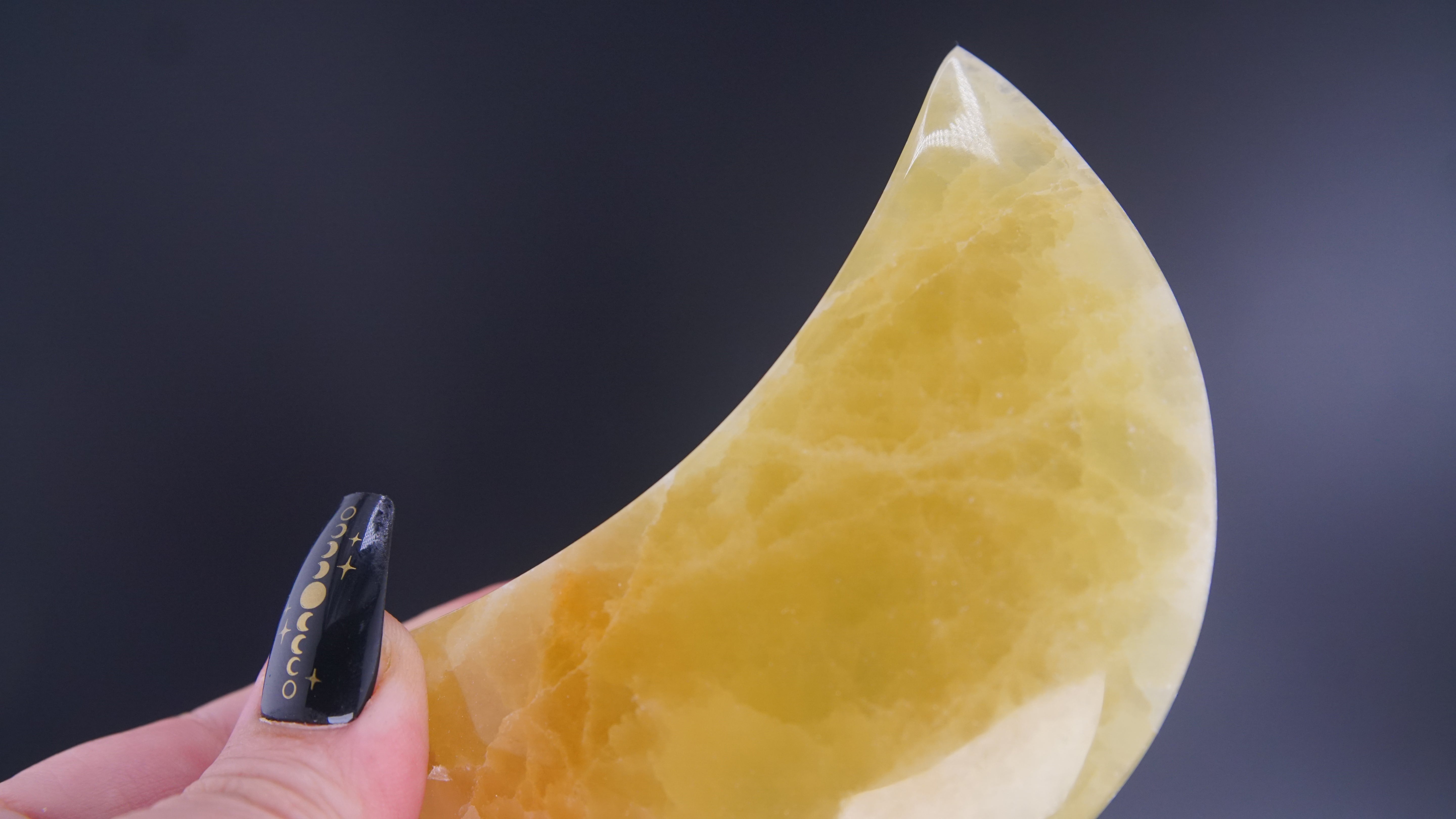 Lemon Calcite Moon From Pakistan