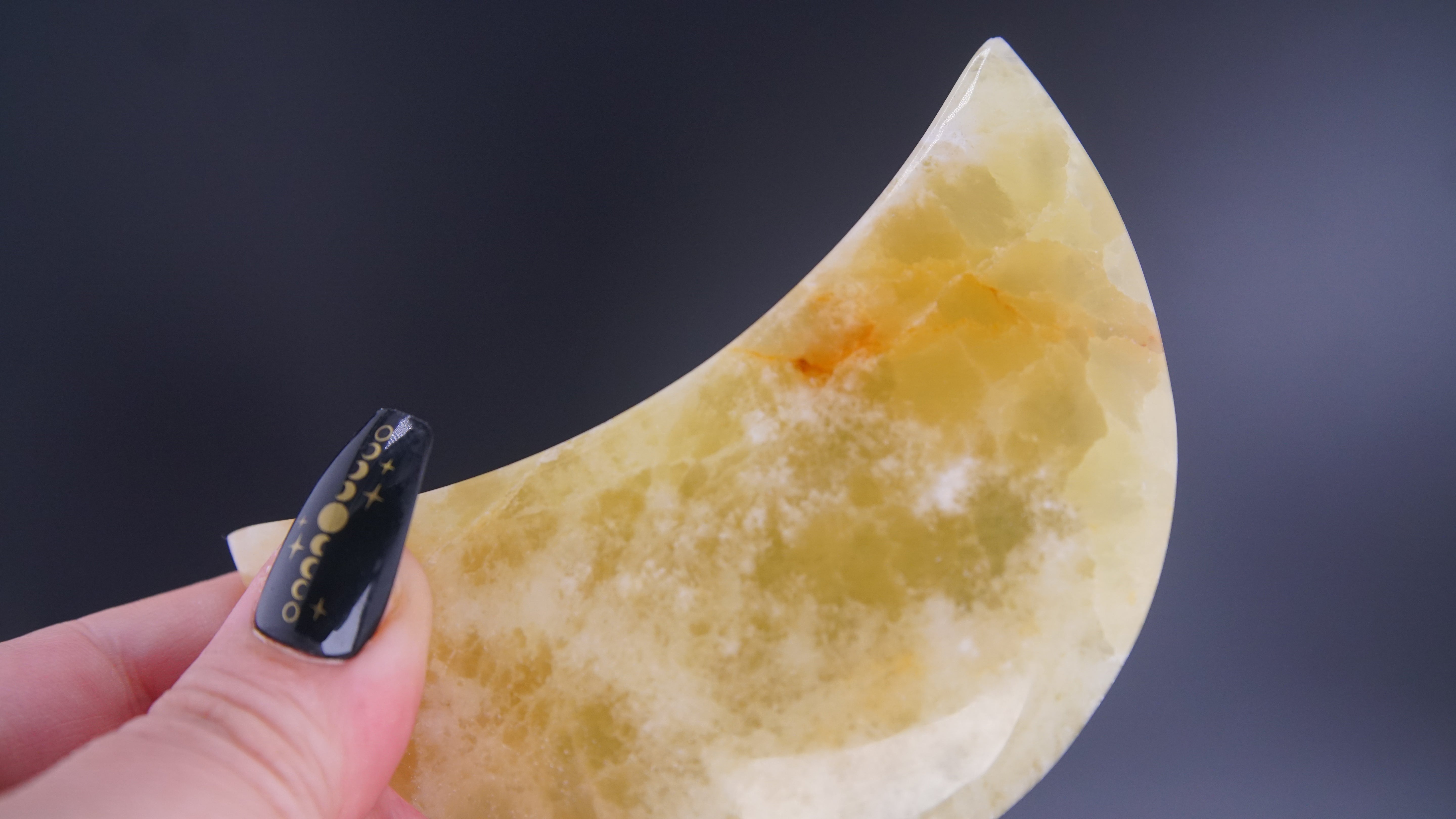 Lemon Calcite Moon From Pakistan