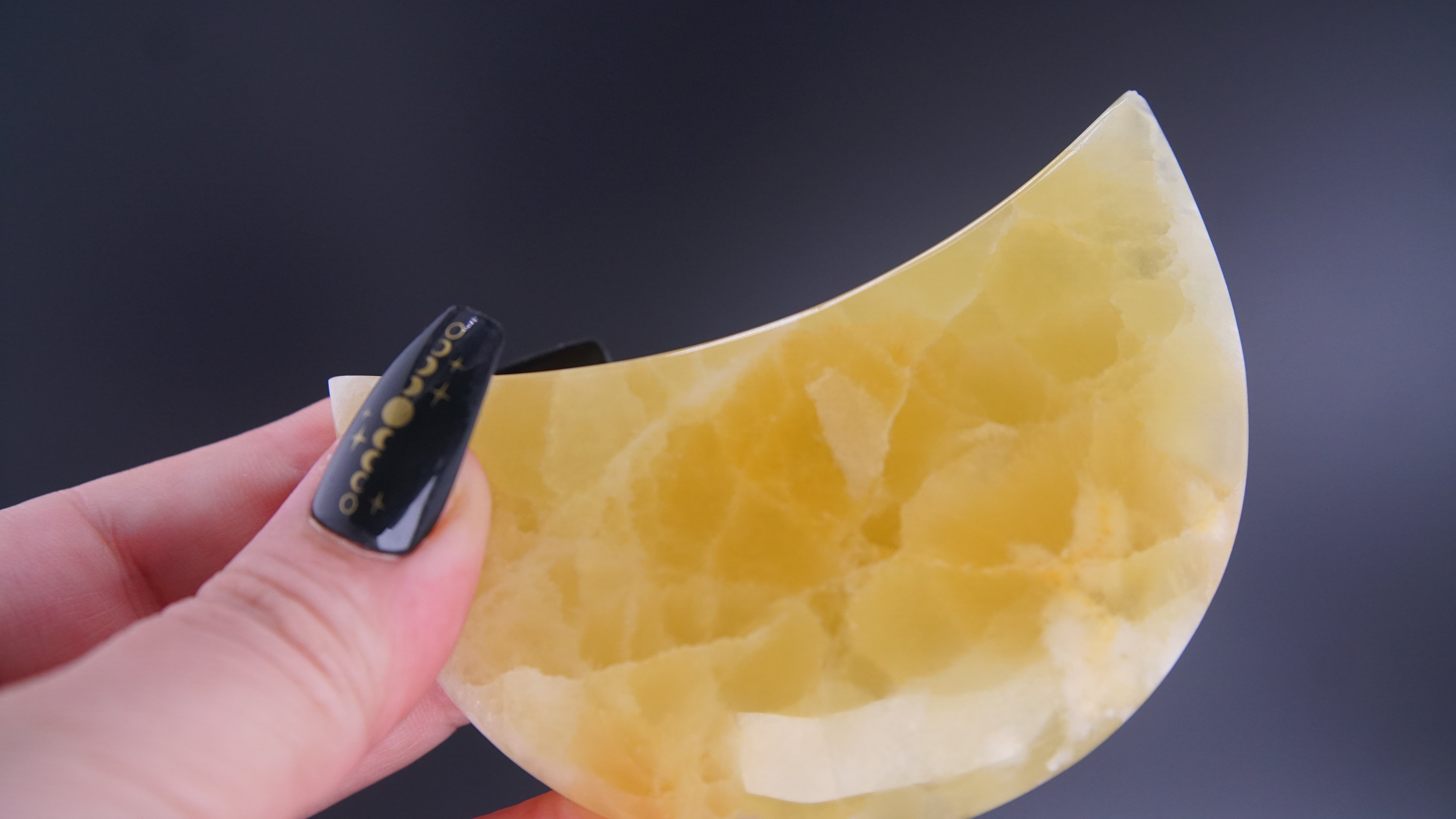 Lemon Calcite Moon From Pakistan