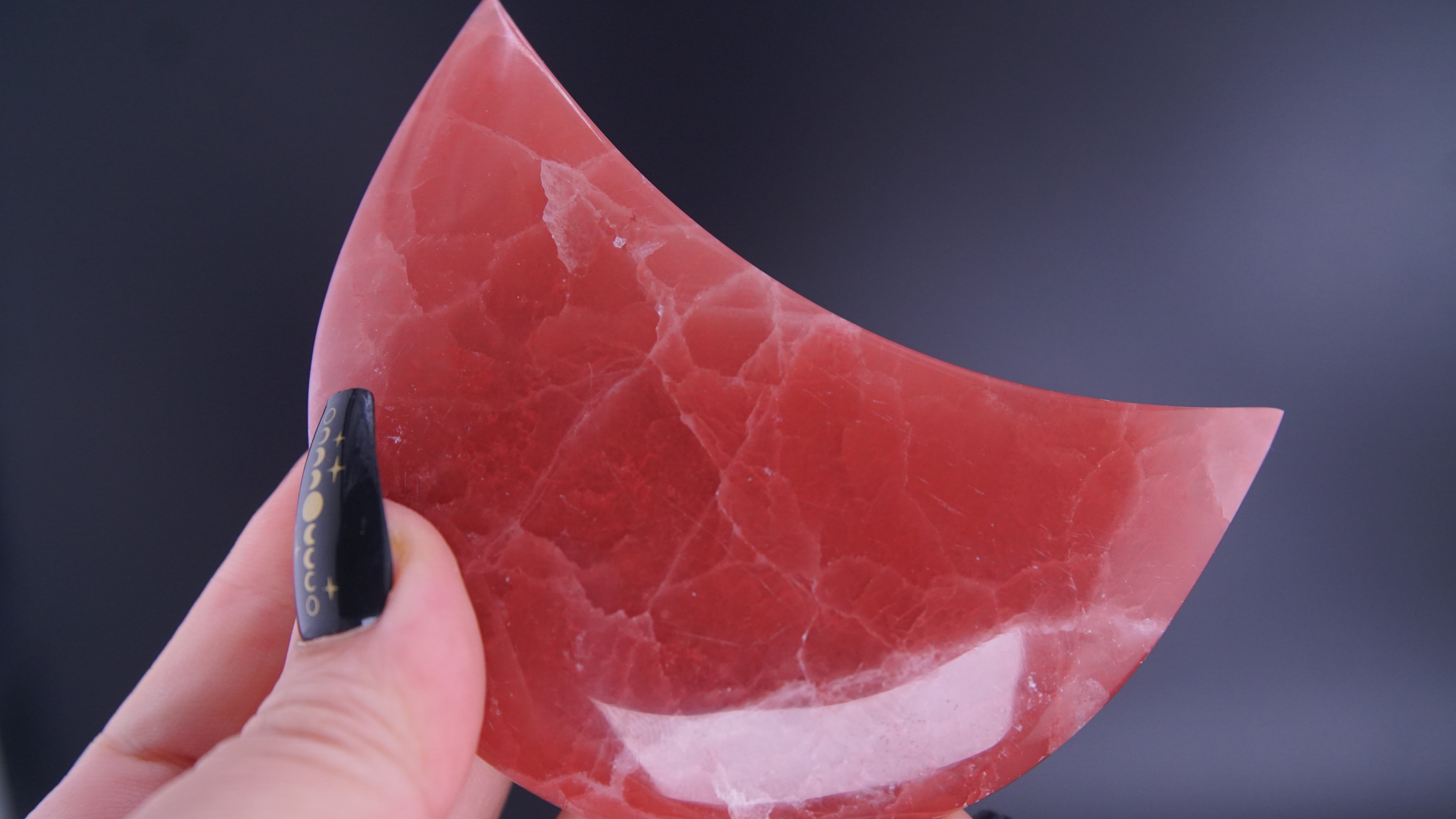 Rose Calcite Moon From Pakistan