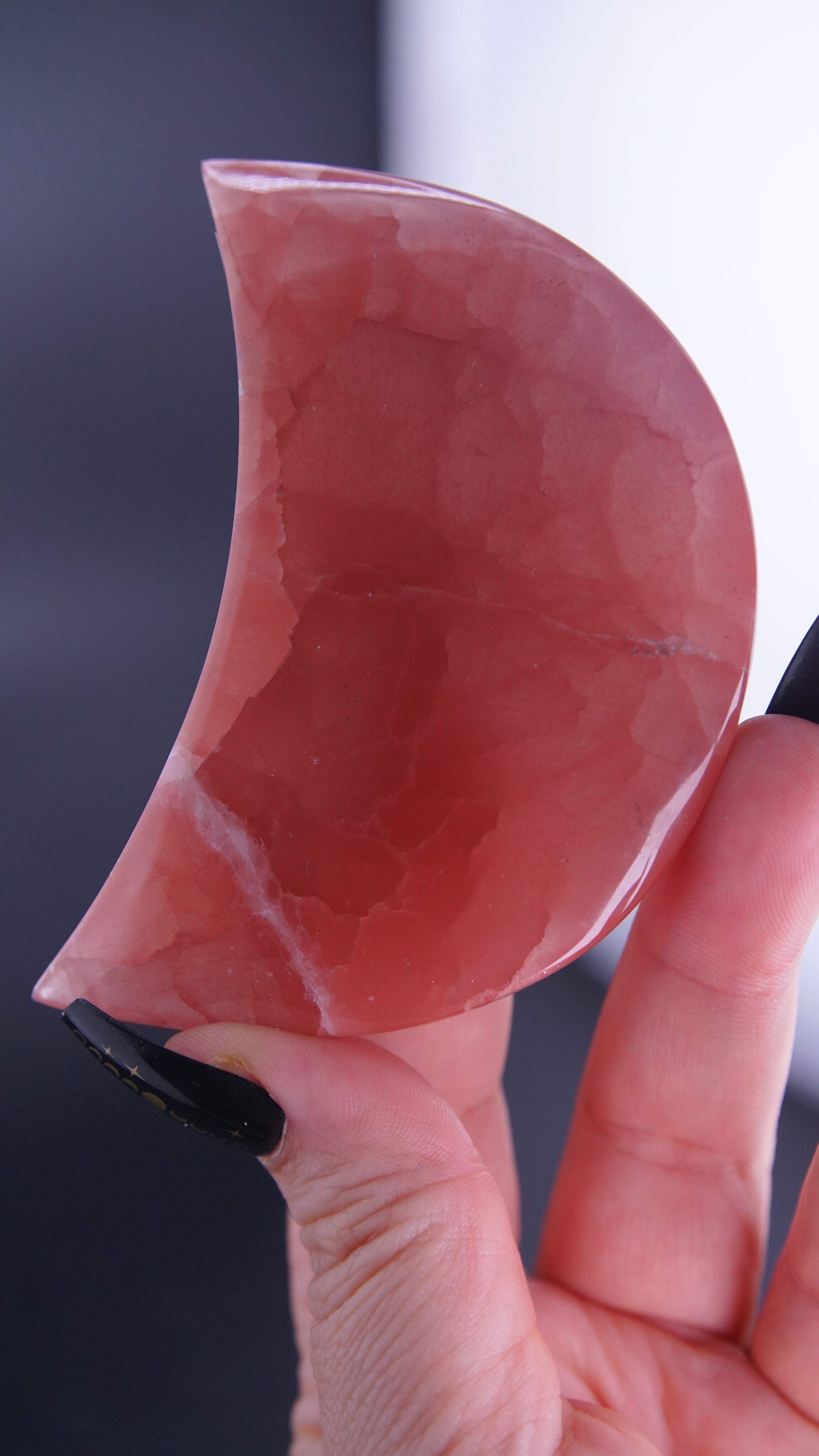 Rose Calcite Moon From Pakistan