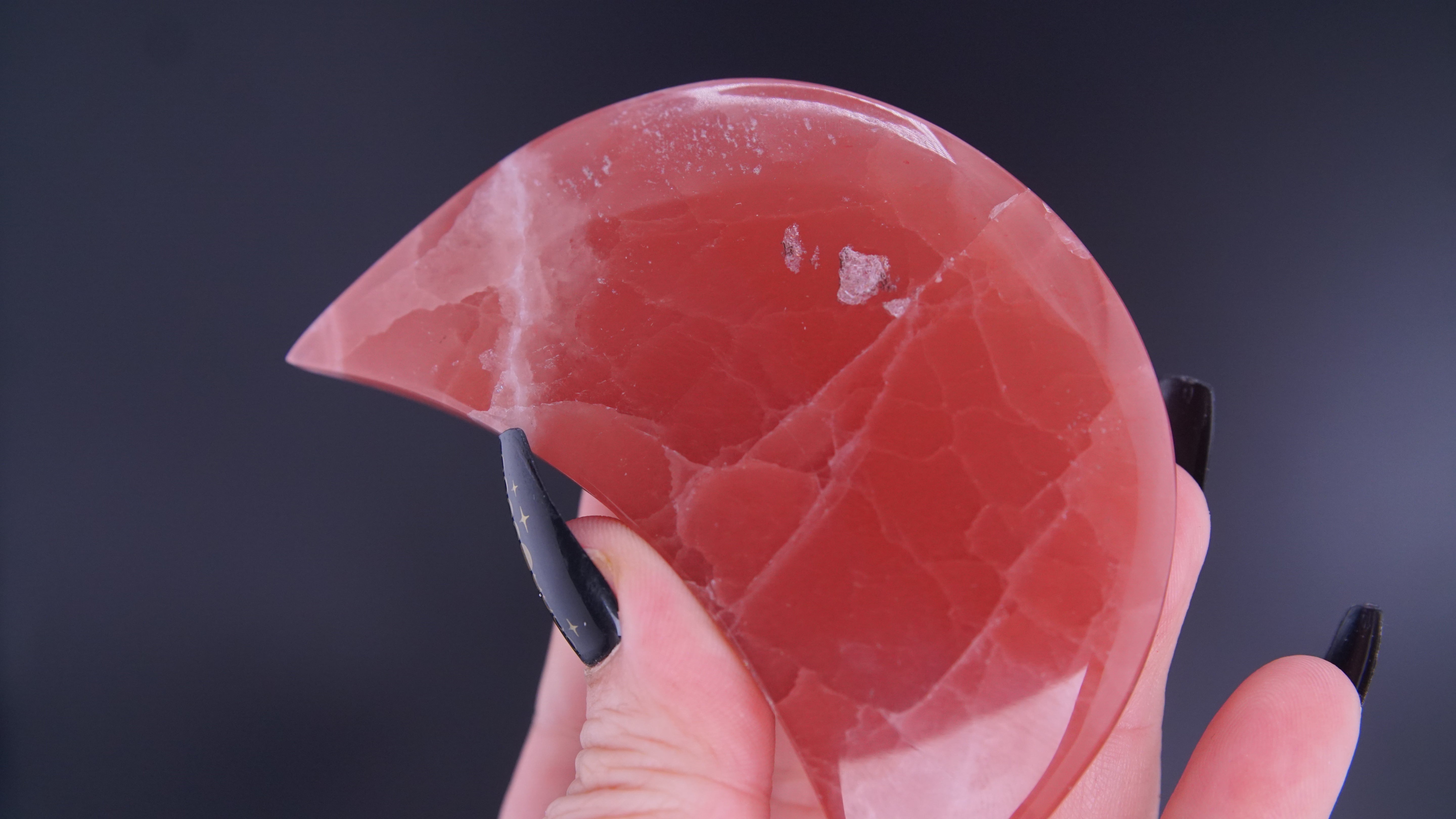 Rose Calcite Moon From Pakistan