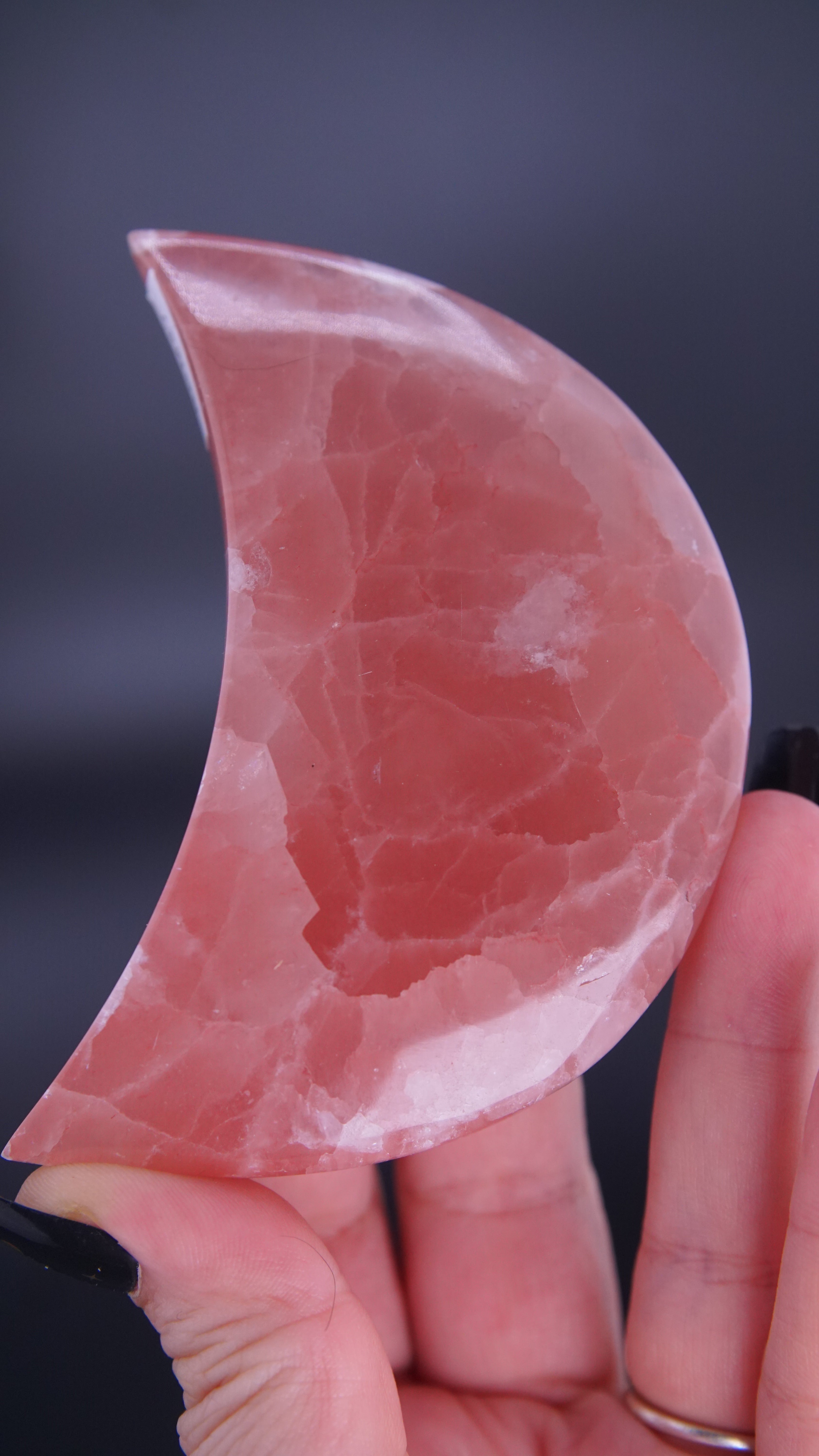 Rose Calcite Moon From Pakistan