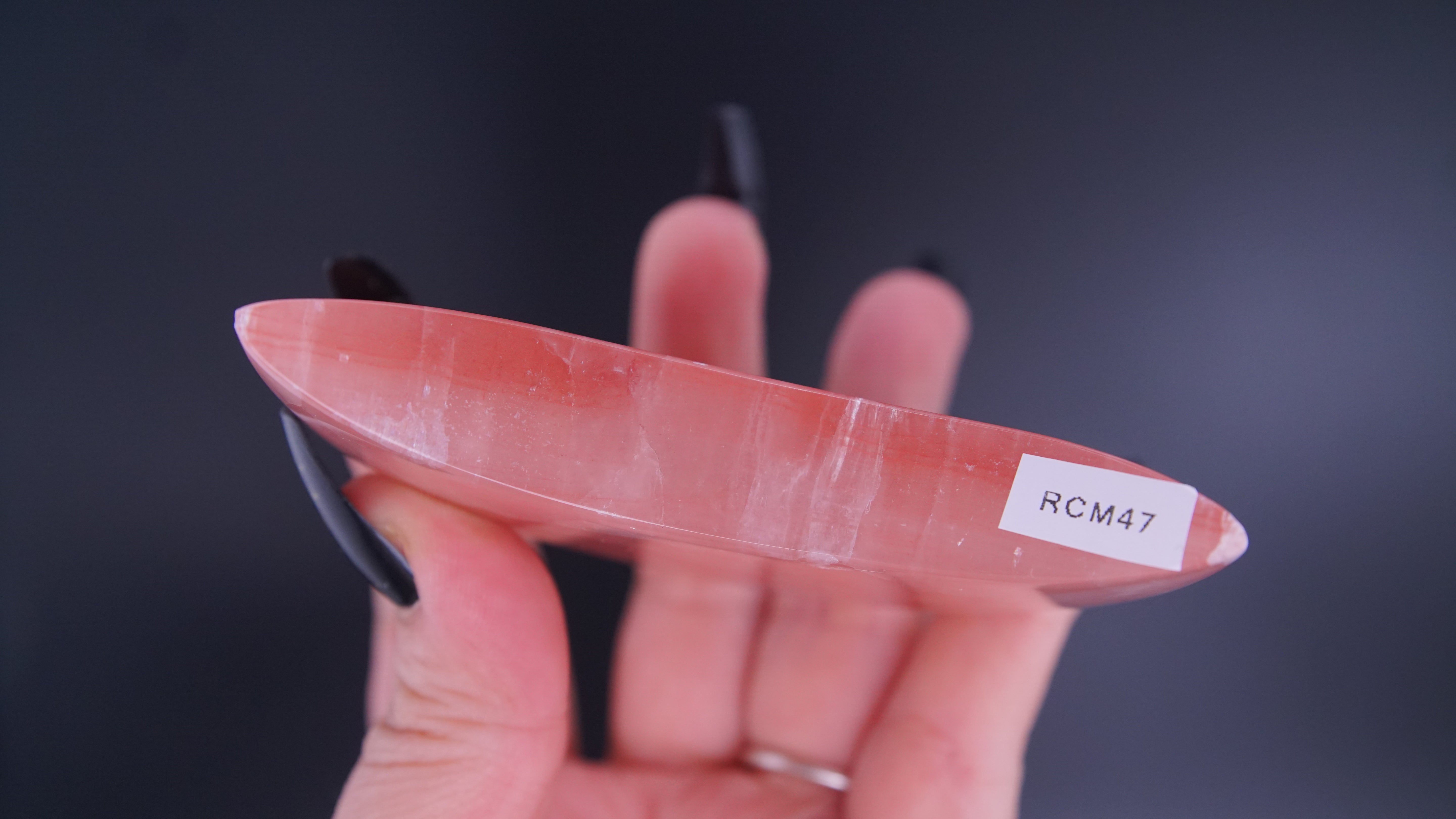 Rose Calcite Moon From Pakistan