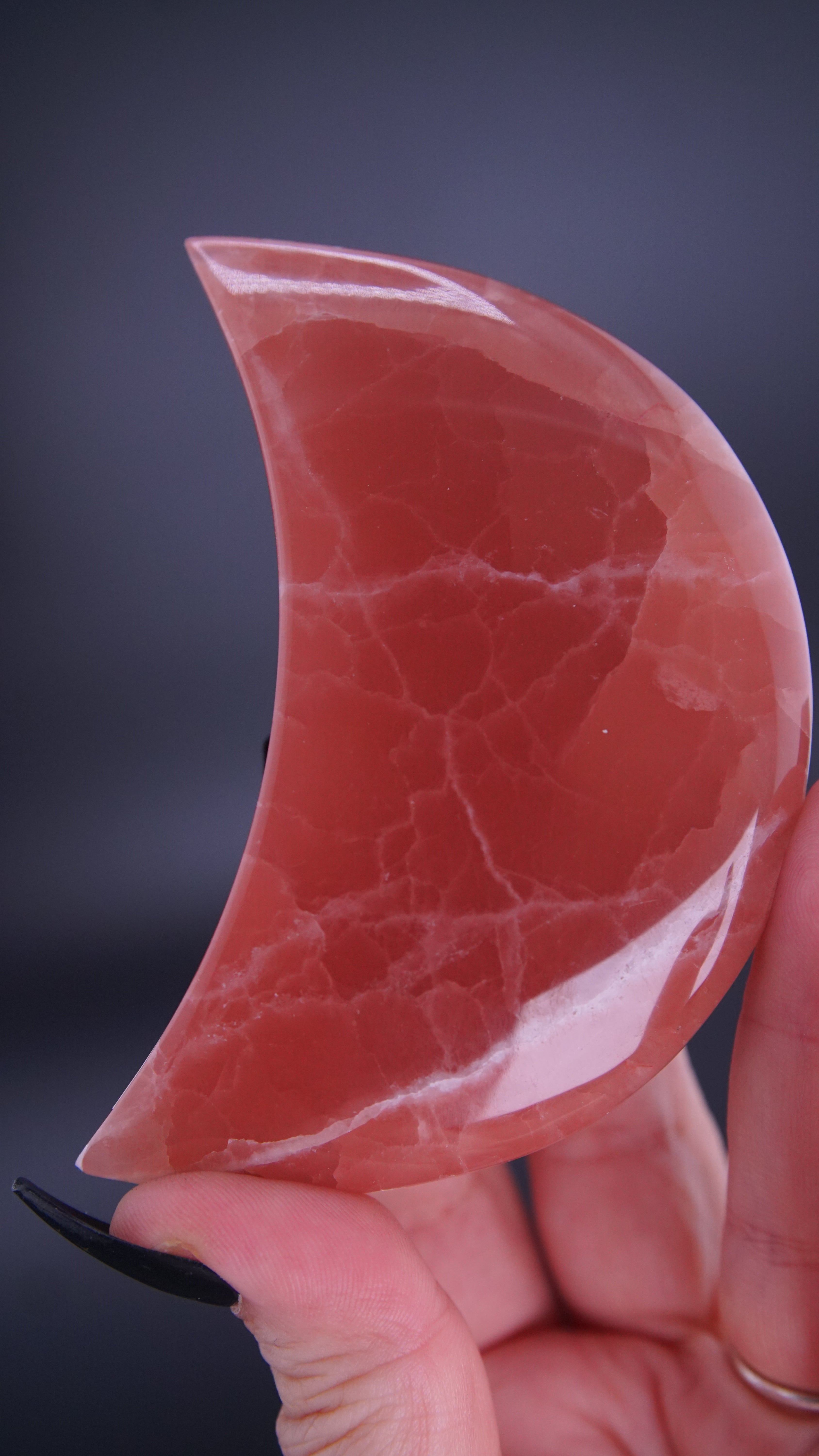 Rose Calcite Moon From Pakistan