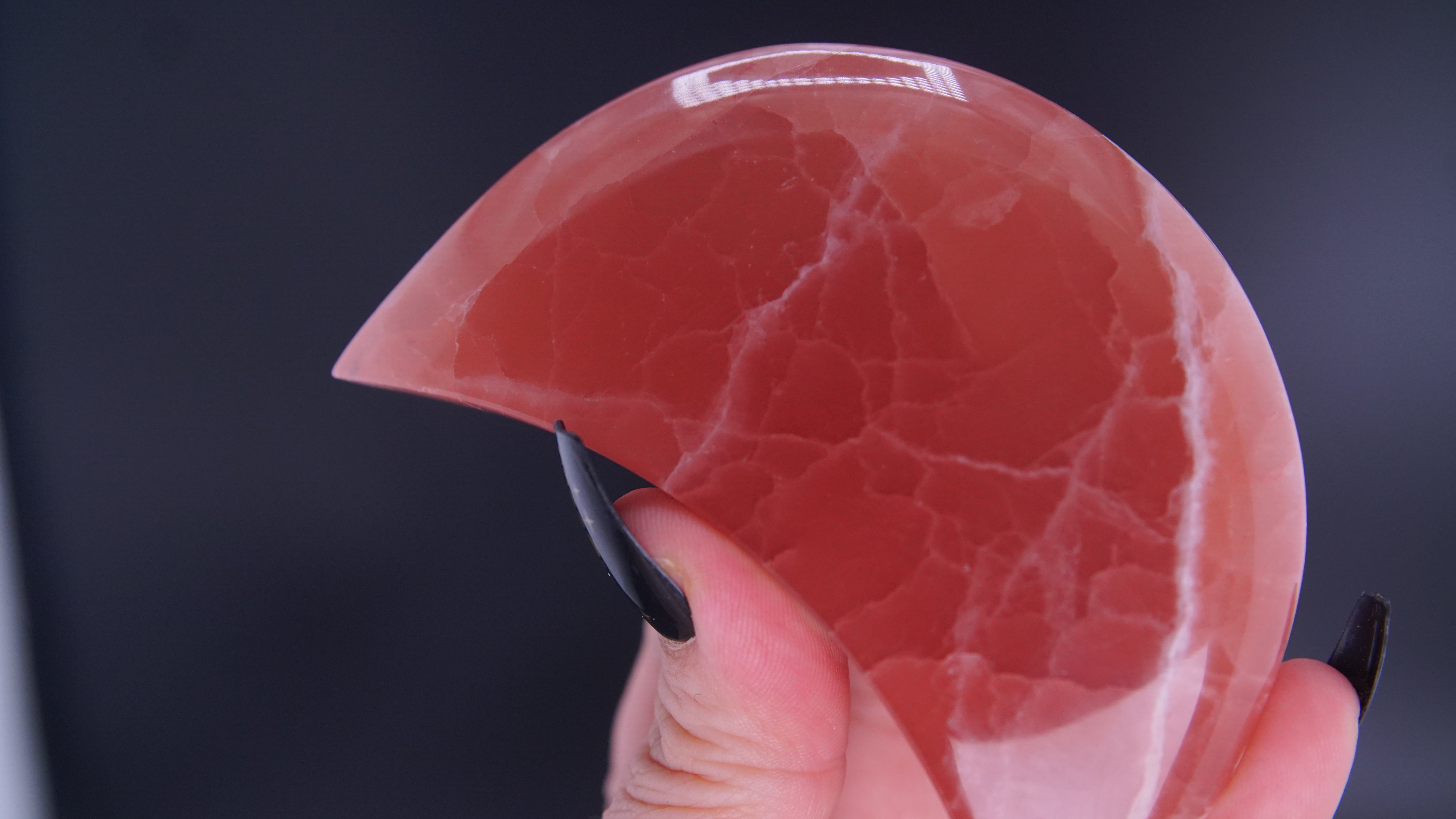 Rose Calcite Moon From Pakistan