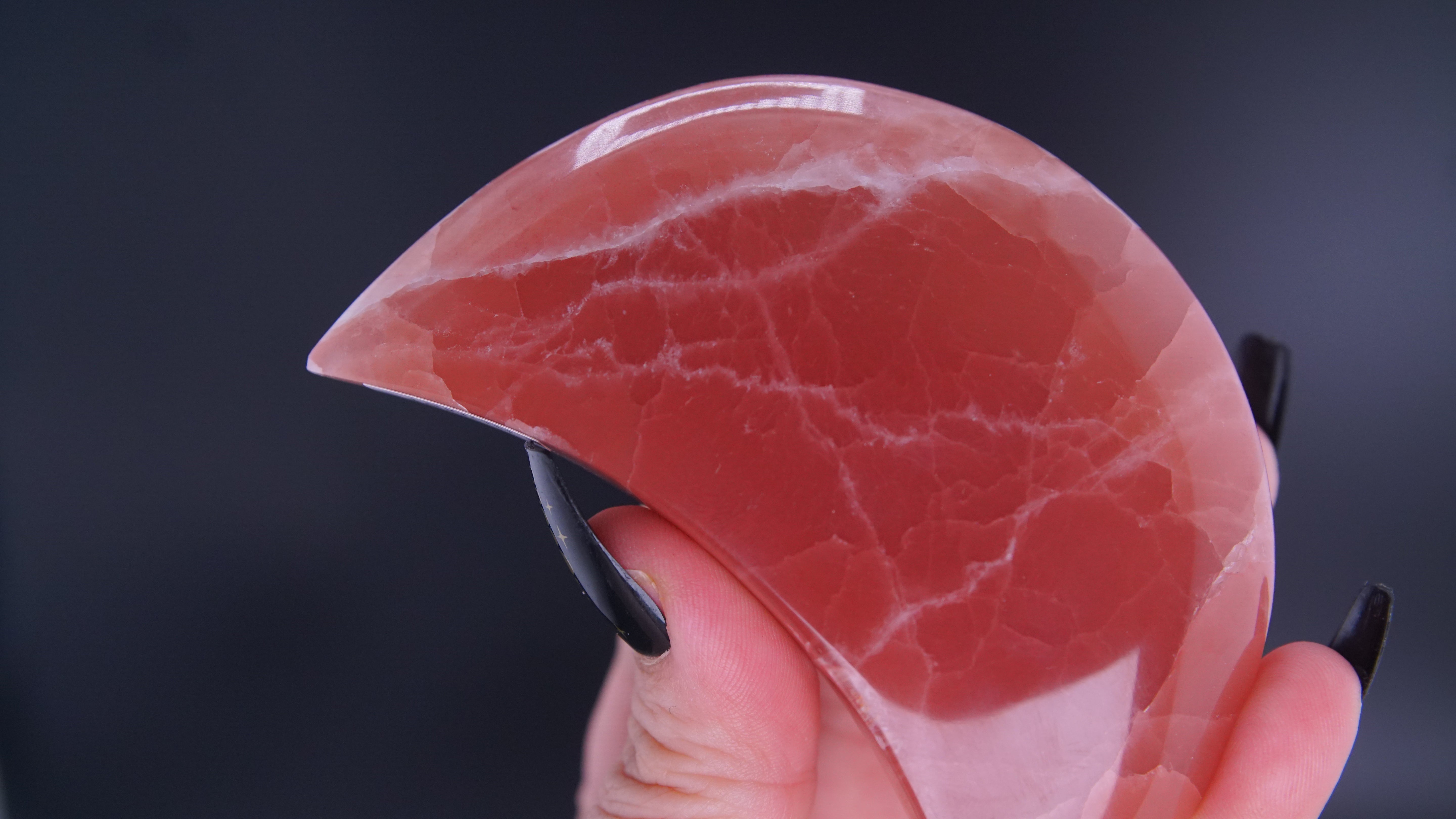 Rose Calcite Moon From Pakistan